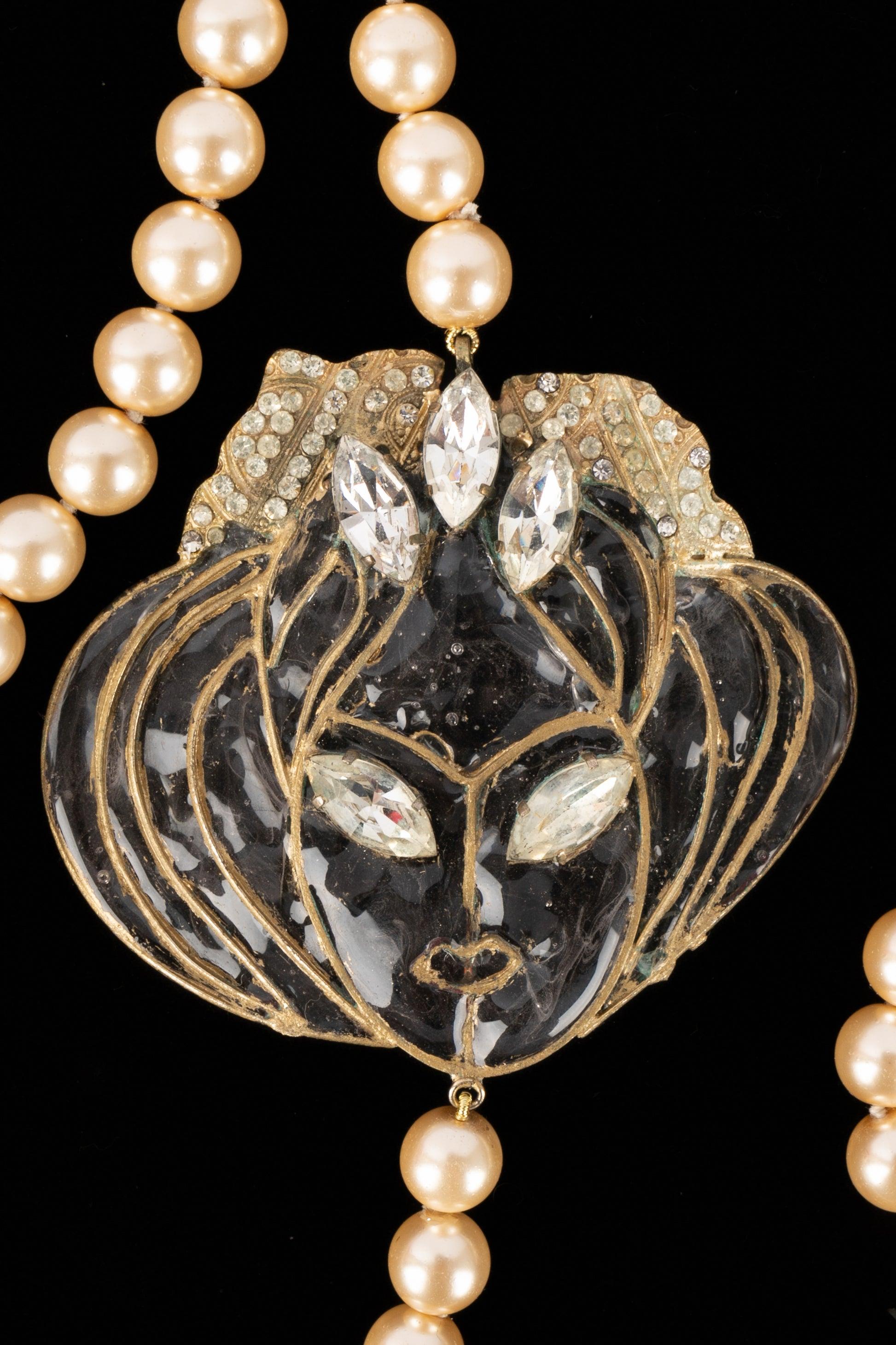 De las mujeres Jean-Louis Scherrer Collar de perlas con nudos en venta