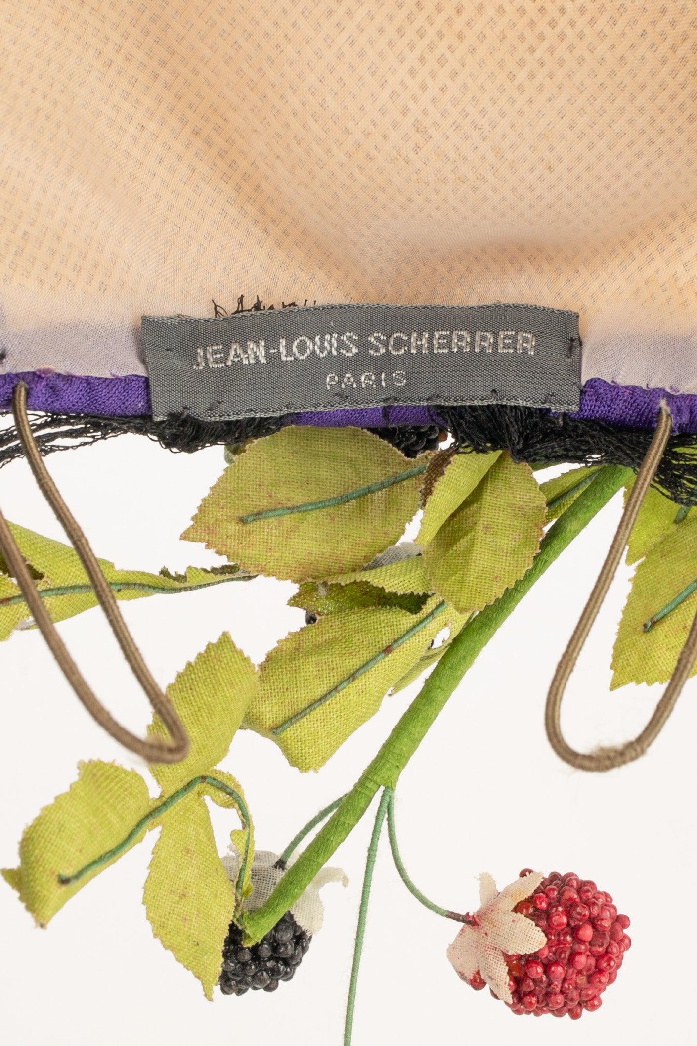 Cappello con fascinatore in seta viola Jean-Louis Scherrer in vendita 3
