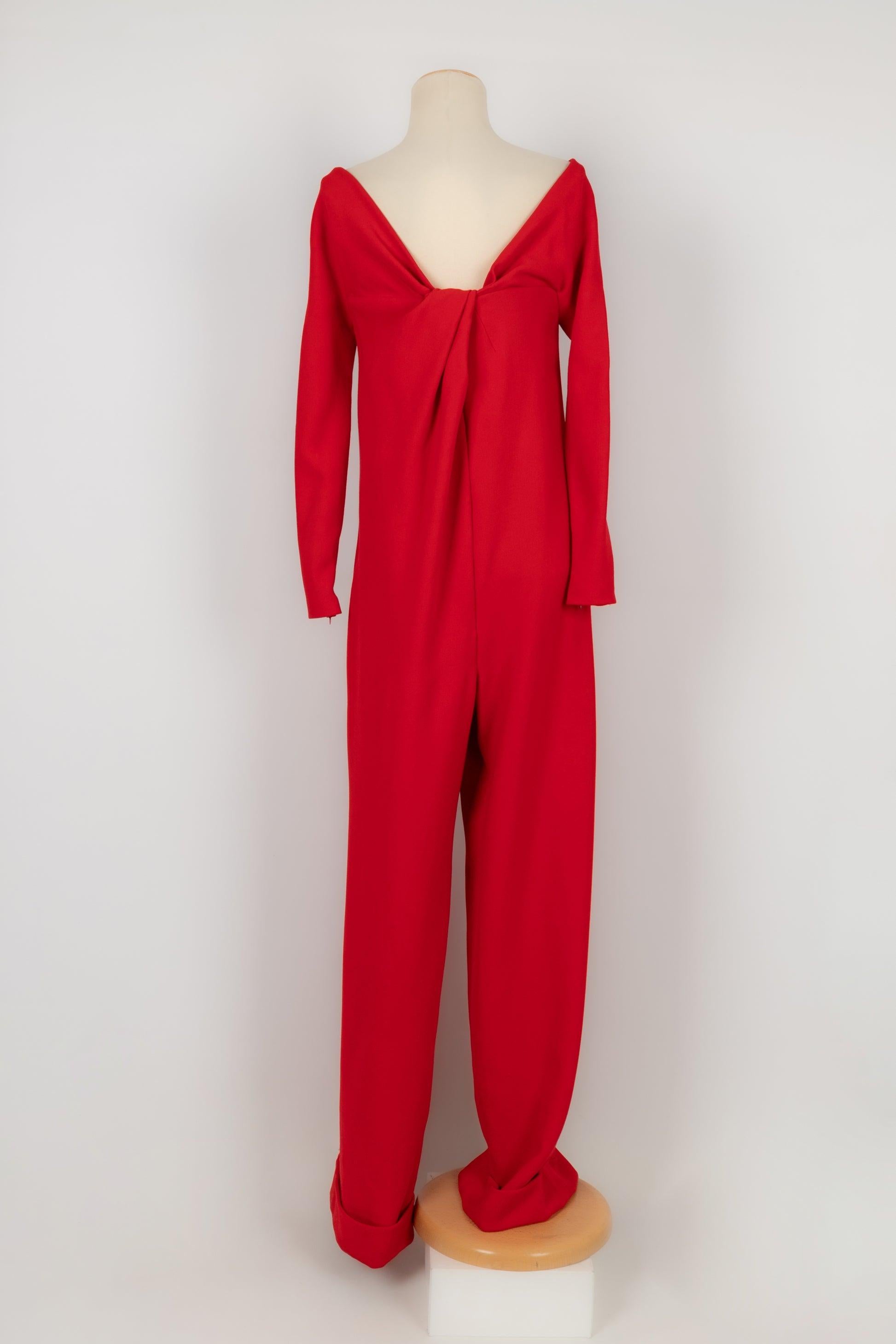Jean-Louis Scherrer Red Jersey Jumpsuit Haute Couture, 2002/03 In Excellent Condition For Sale In SAINT-OUEN-SUR-SEINE, FR
