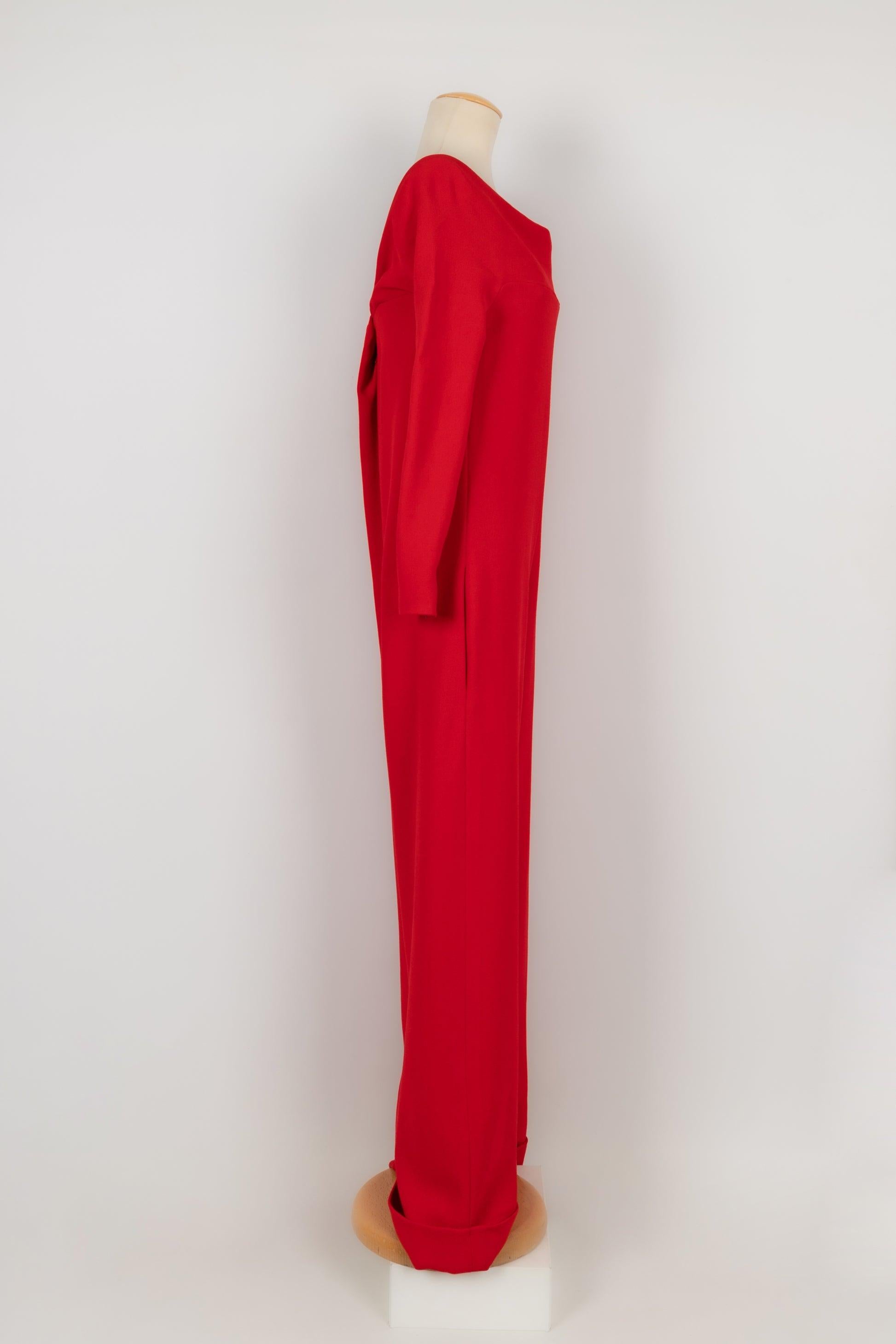 Women's Jean-Louis Scherrer Red Jersey Jumpsuit Haute Couture, 2002/03 For Sale
