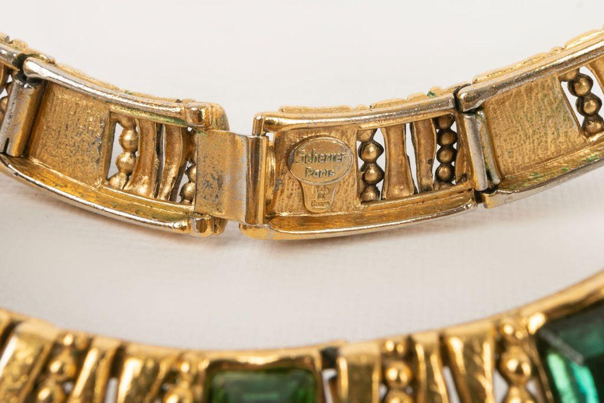 Jean Louis Scherrer Short Necklace in Gold Metal For Sale 1
