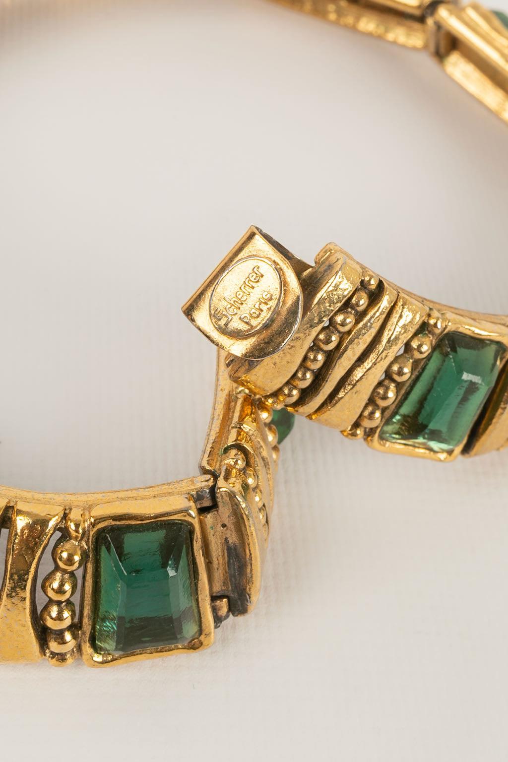 Jean Louis Scherrer Short Necklace in Gold Metal For Sale 3