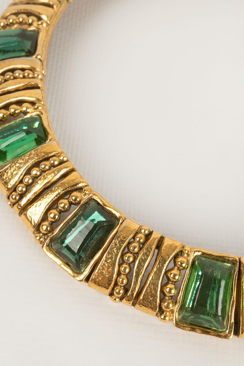 Jean Louis Scherrer Short Necklace in Gold Metal For Sale 4