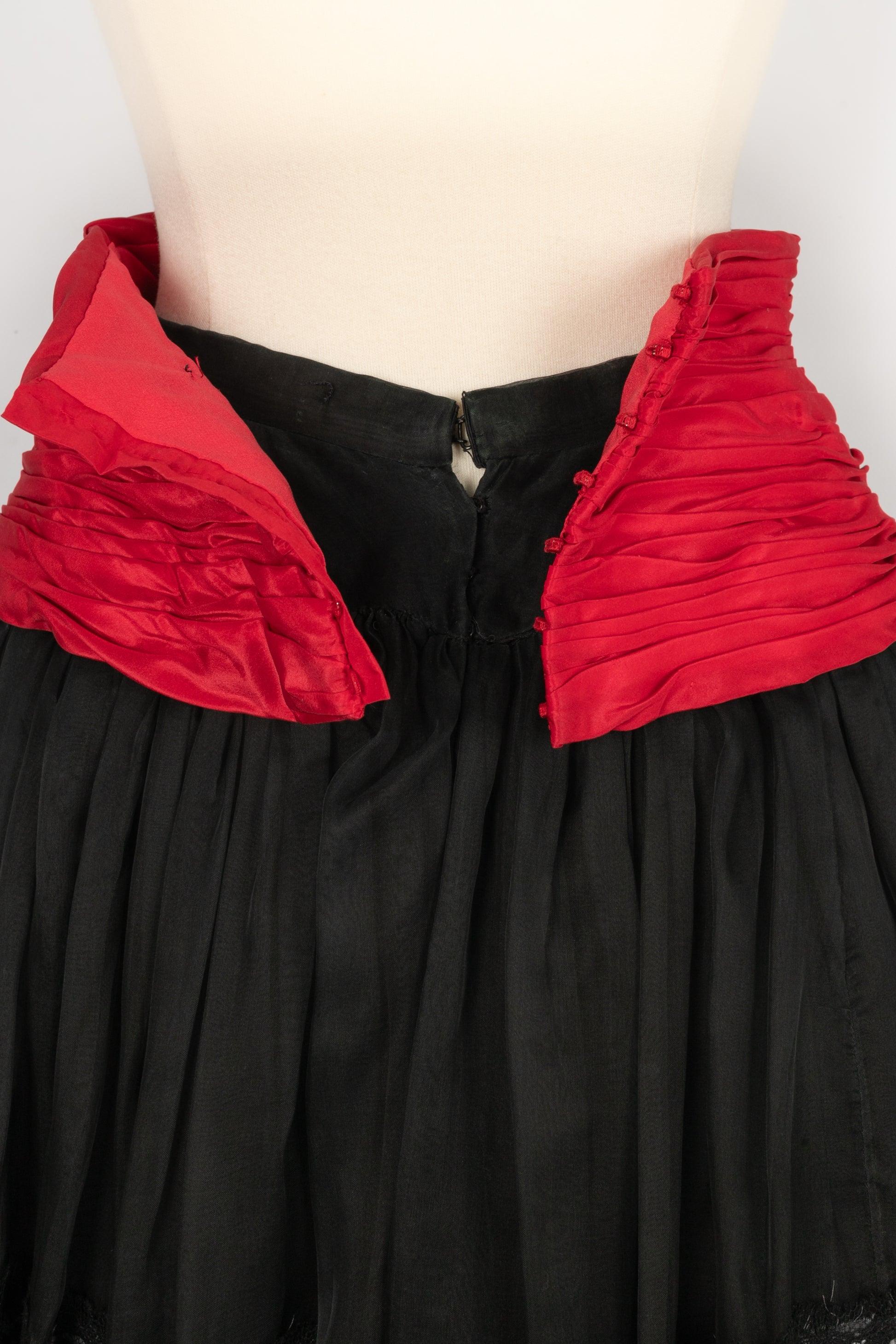 Women's Jean-louis Scherrer Silk, Lace and Taffeta Maxi Skirt Haute Couture For Sale