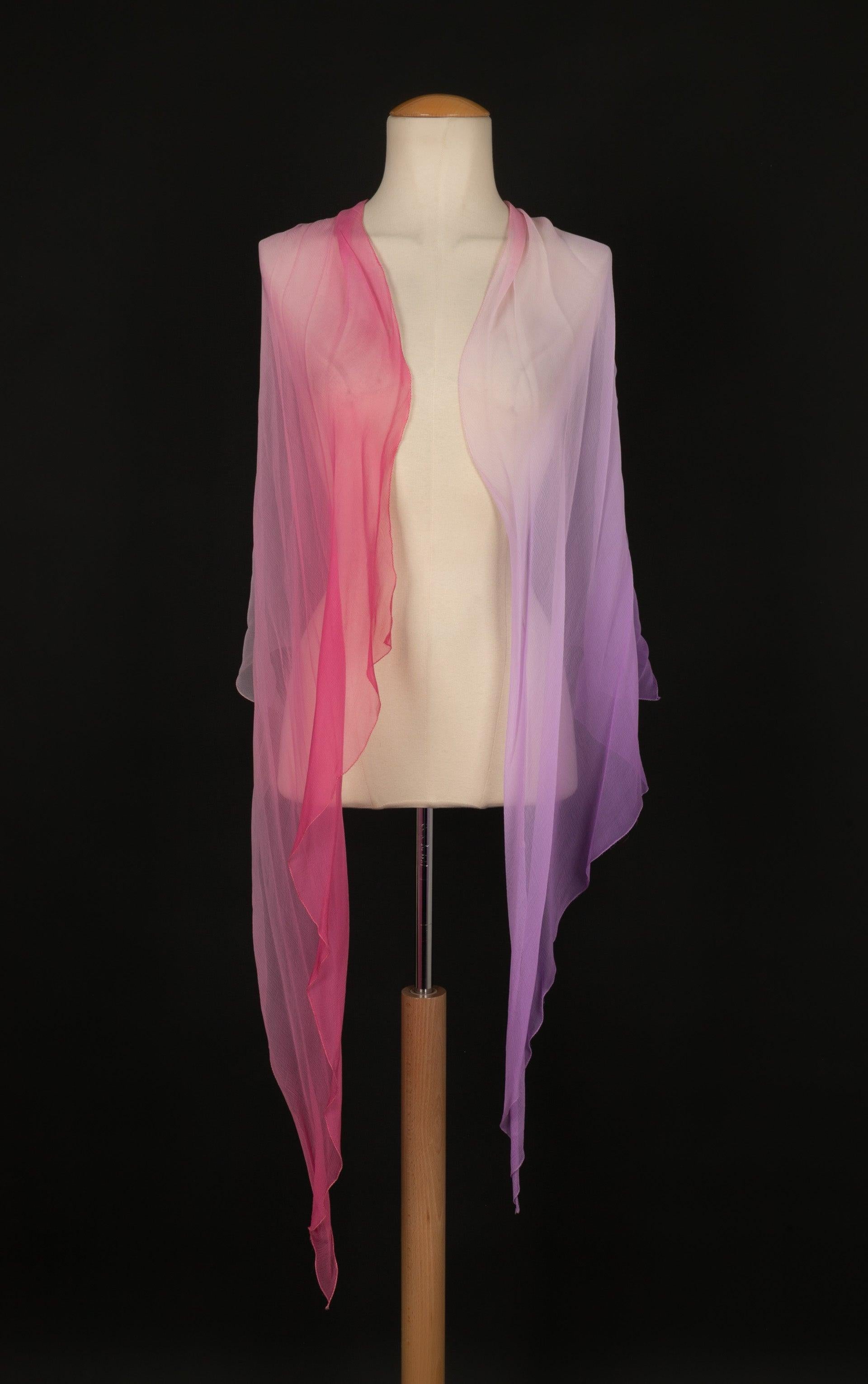 Jean-Louis Scherrer Silk Muslin Dress Haute Couture 34FR/36FR For Sale 1