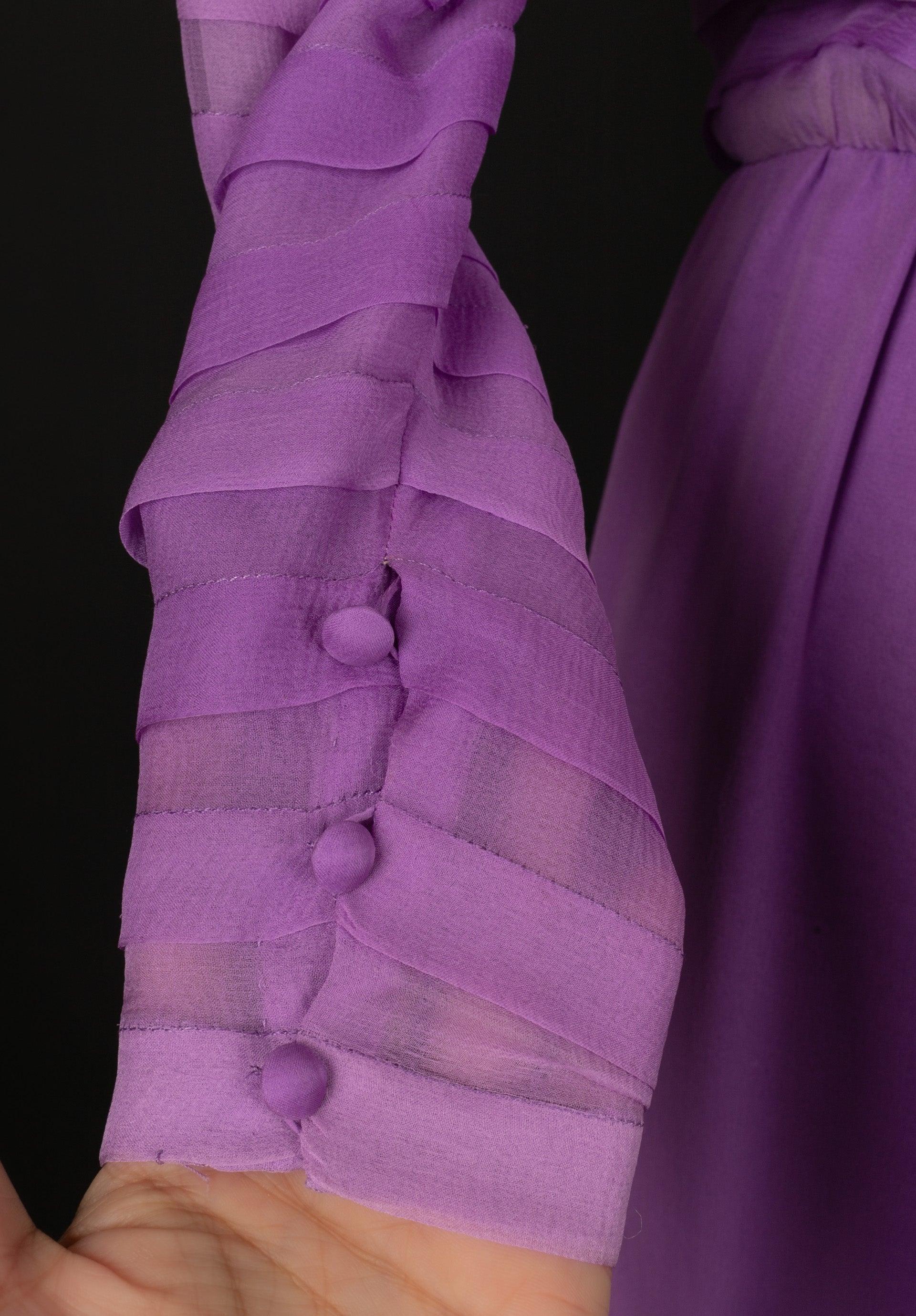 Jean-Louis Scherrer Silk Muslin Dress Haute Couture 34FR/36FR For Sale 3