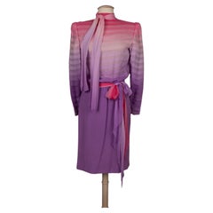 Vintage Jean-Louis Scherrer Silk Muslin Dress Haute Couture 34FR/36FR
