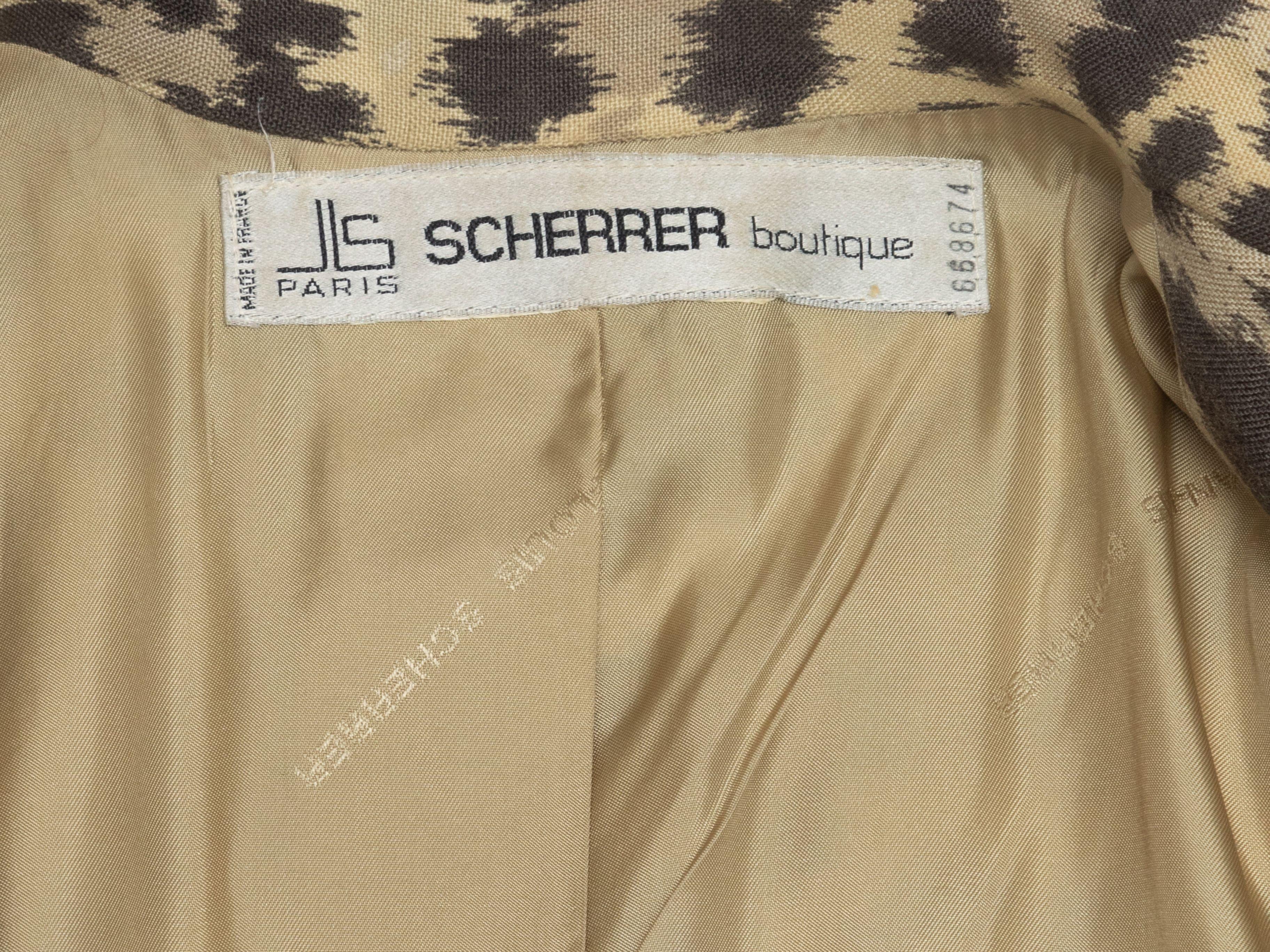 Jean Louis Scherrer Tan & Black Leopard Print Skirt Suit For Sale 6