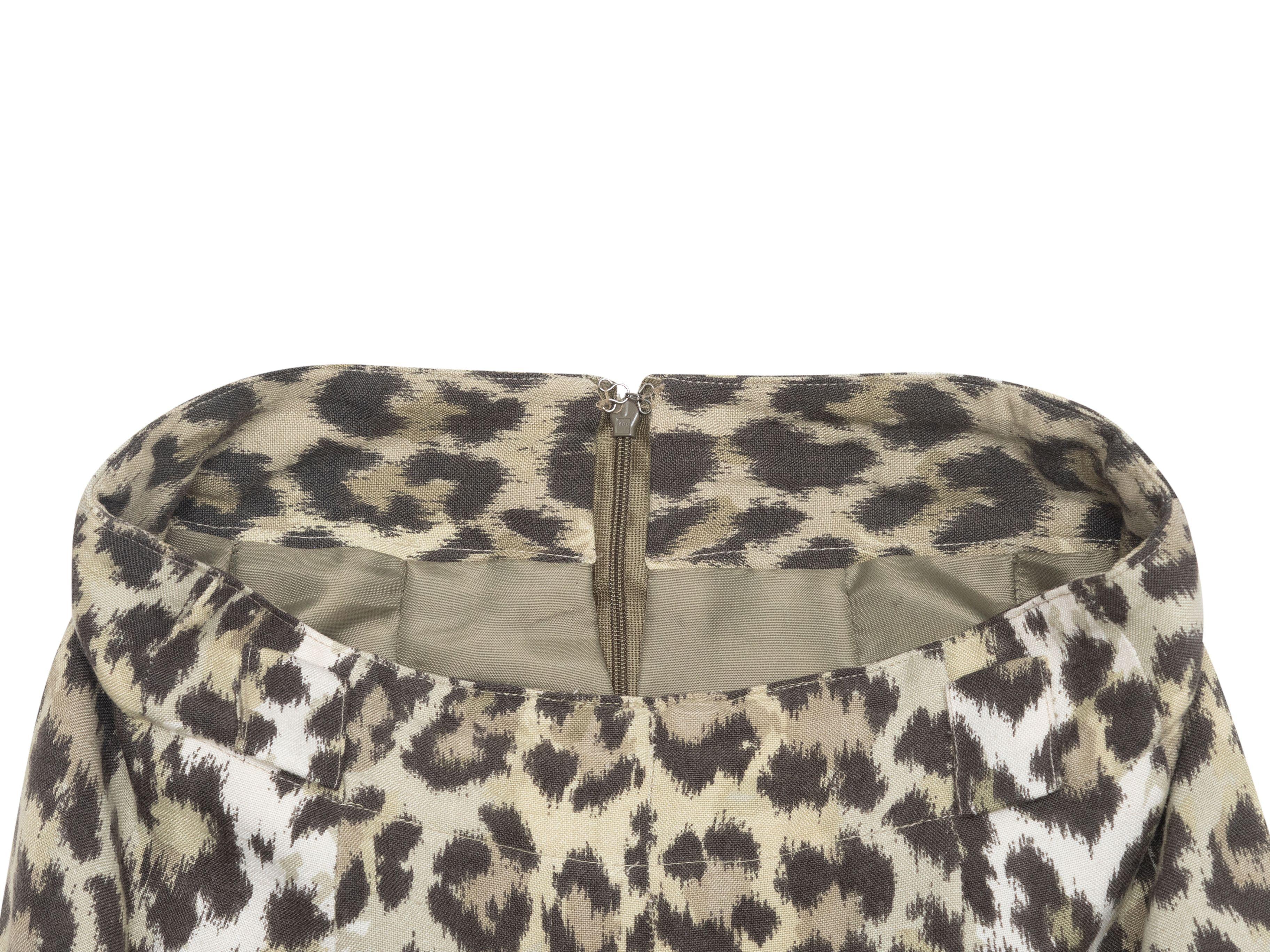 Jean Louis Scherrer Tan & Black Leopard Print Skirt Suit For Sale 7
