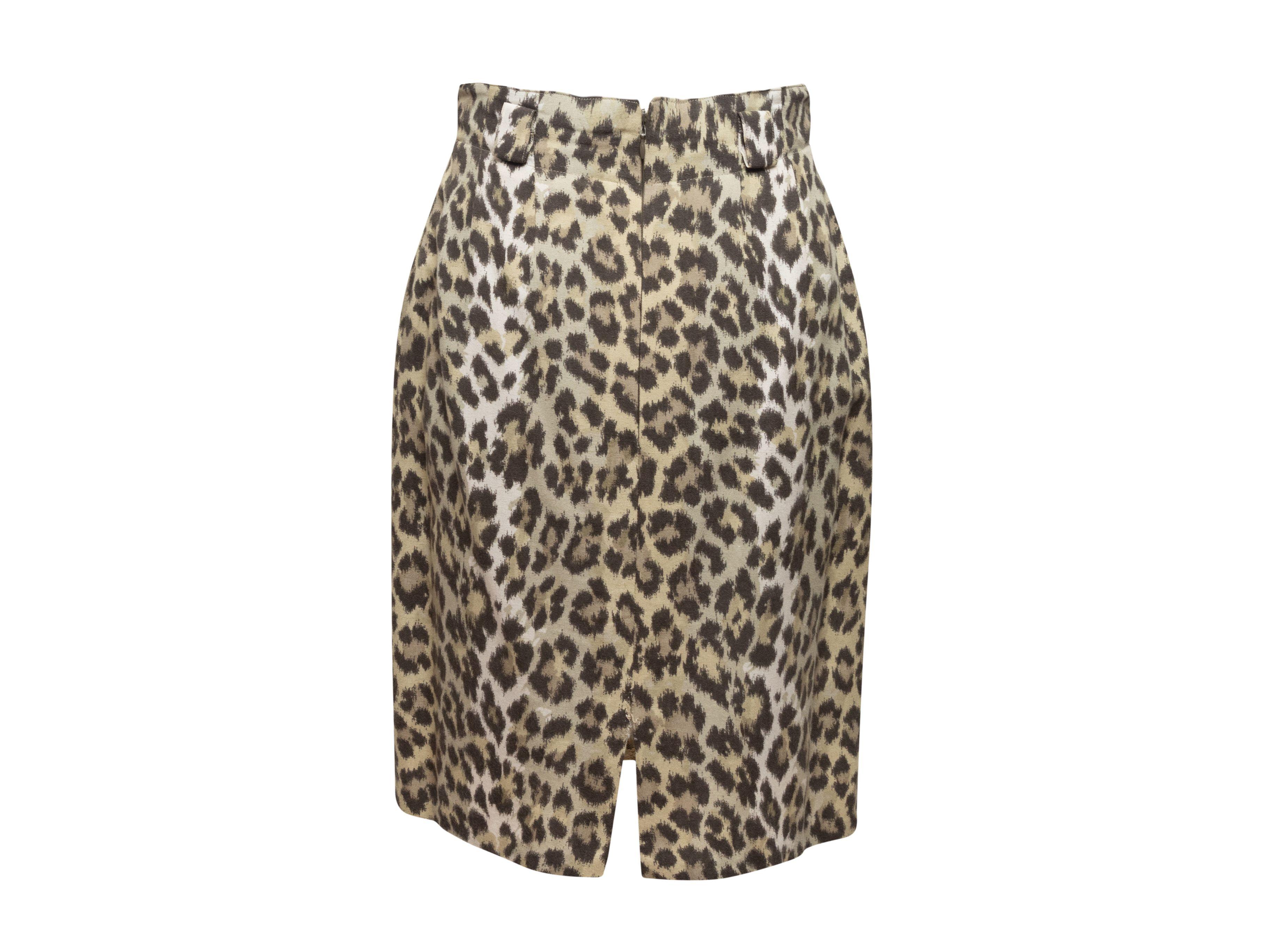 Women's Jean Louis Scherrer Tan & Black Leopard Print Skirt Suit For Sale