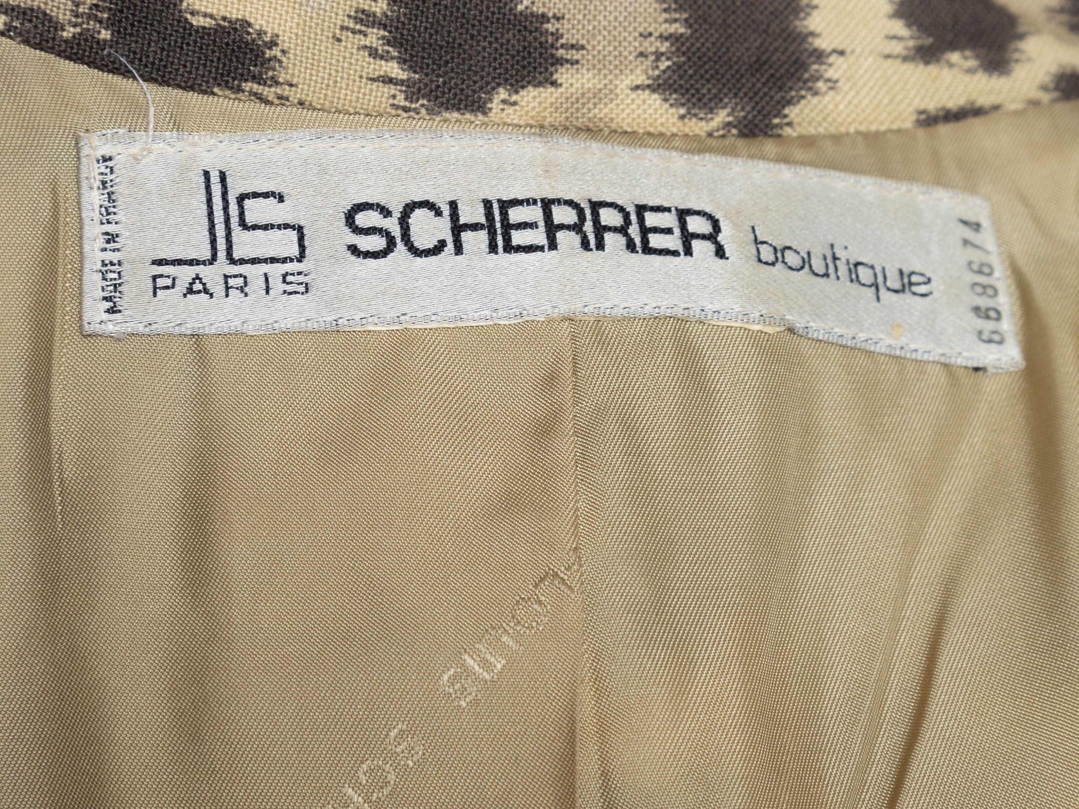 Jean Louis Scherrer Tan & Black Leopard Print Skirt Suit For Sale 1