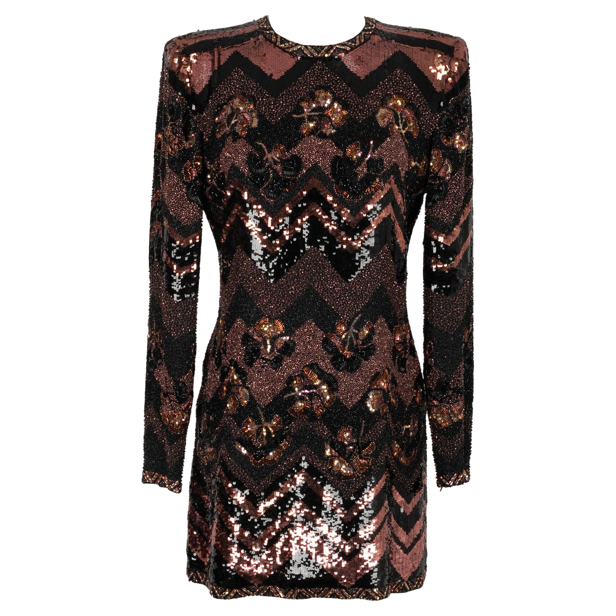 Jean-Louis Scherrer Tunic Dress Embroidered with Pearls & Sequins Haute Couture