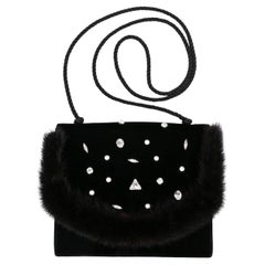 Jean-Louis Scherrer velvet and fur clutch
