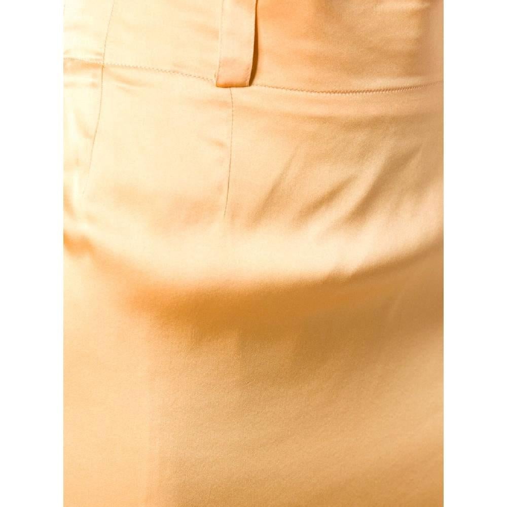 Jean Louis Scherrer Vintage 70s peach orange silk skirt suit For Sale 1
