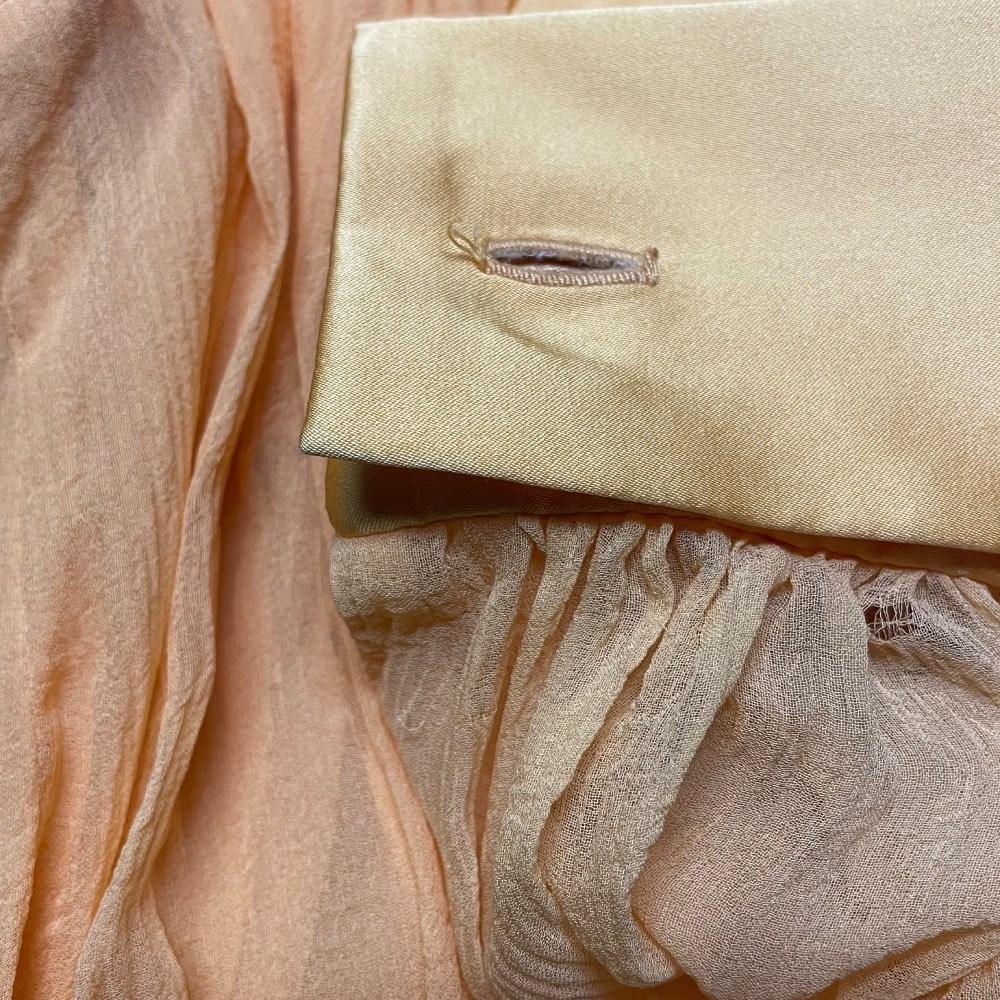 Jean Louis Scherrer Vintage 70s peach orange silk skirt suit For Sale 3