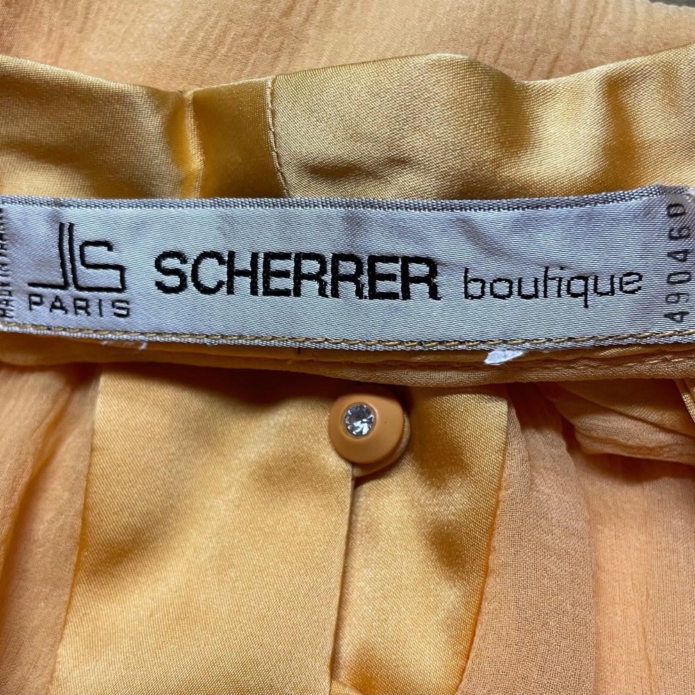 Jean Louis Scherrer Vintage 70s peach orange silk skirt suit For Sale 5