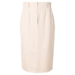 Jean Louis Scherrer Vintage beige wool 90s high waist tube skirt