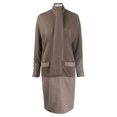 Jean-Louis Scherrer Vintage brown wool 90s dress