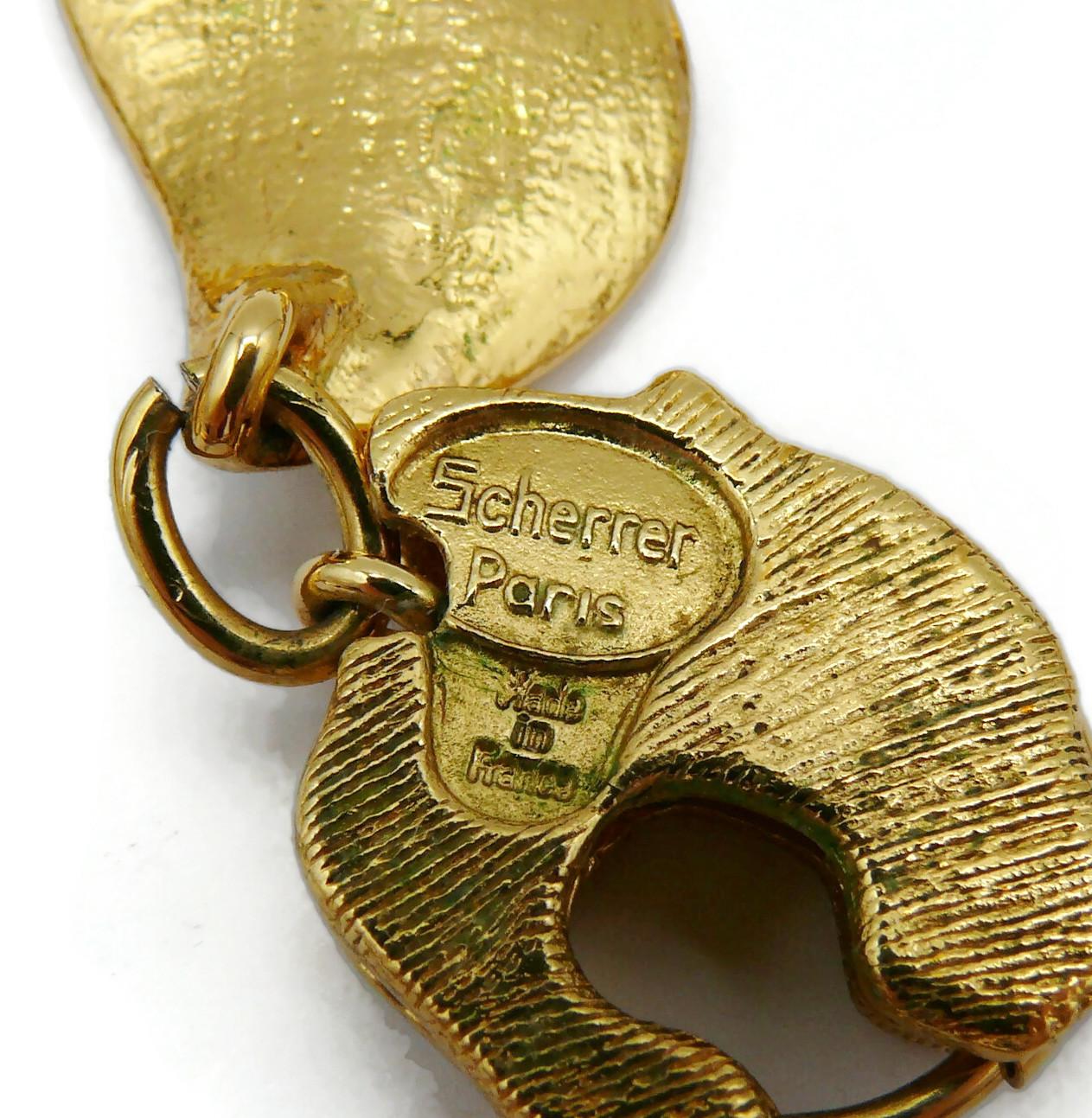 JEAN LOUIS SCHERRER Vintage Gold Tone Flower & Bow Necklace For Sale 14