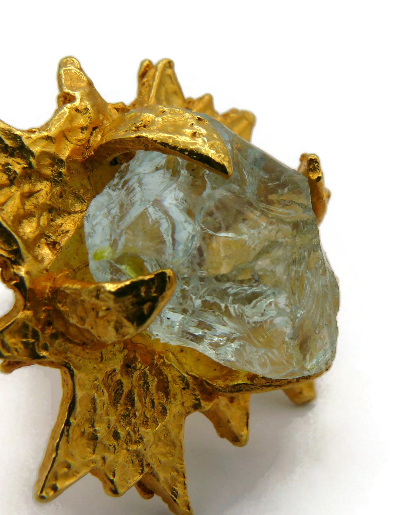 JEAN-LOUIS SCHERRER Pendientes de clip de sol vintage en tono dorado en venta 9