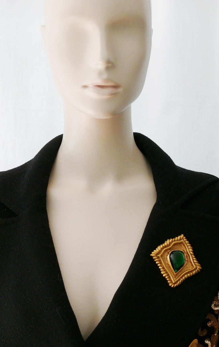 Broche Vintage Jean Louis Scherrer Noire – Bon état