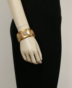 Jean Louis Scherrer Vintage Gold Toned Jewelled Bracelet