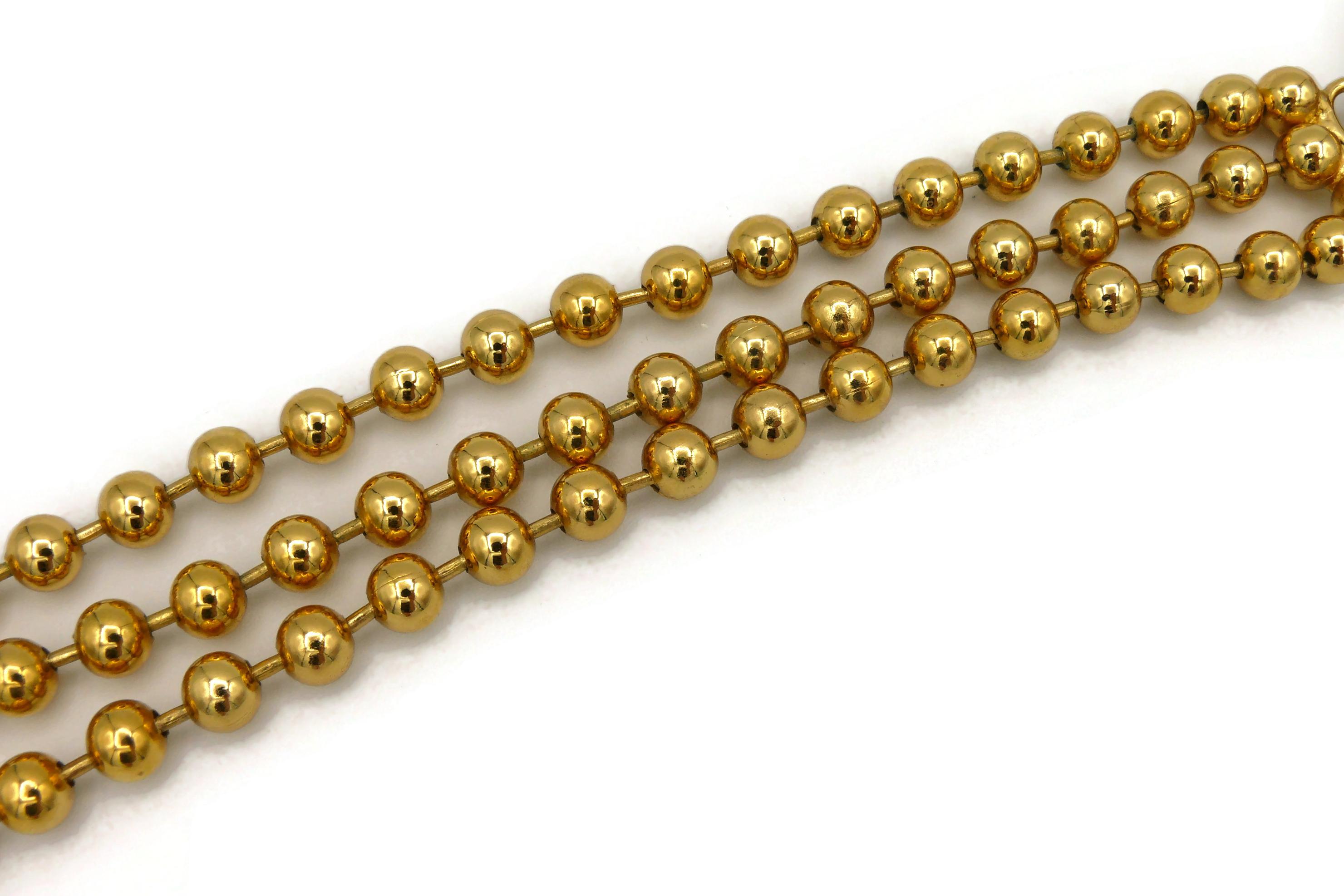 Jean Louis Scherrer Vintage Gold Toned Orange Resin Cabochon Collar Necklace For Sale 7
