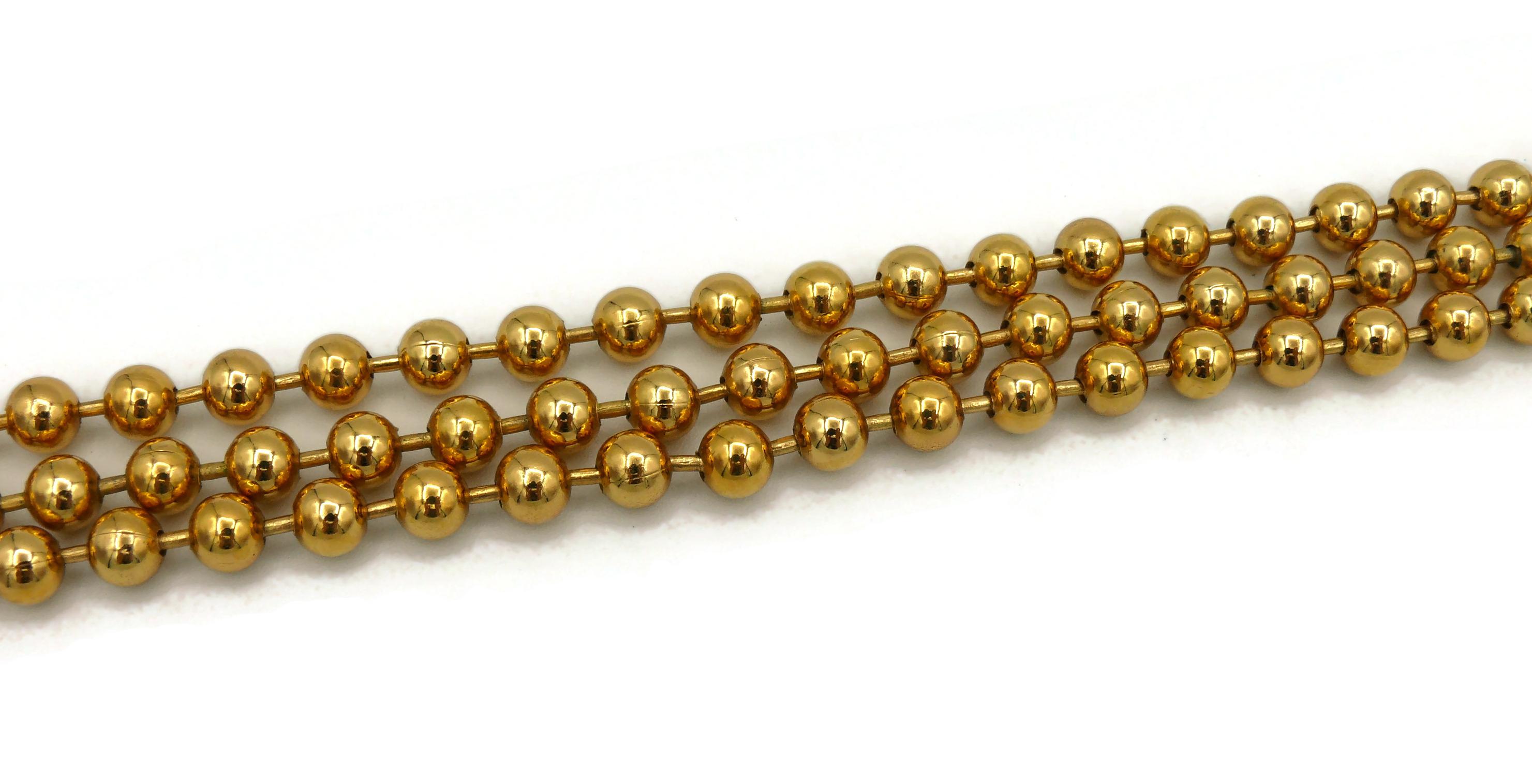 Jean Louis Scherrer Vintage Gold Toned Orange Resin Cabochon Collar Necklace For Sale 2