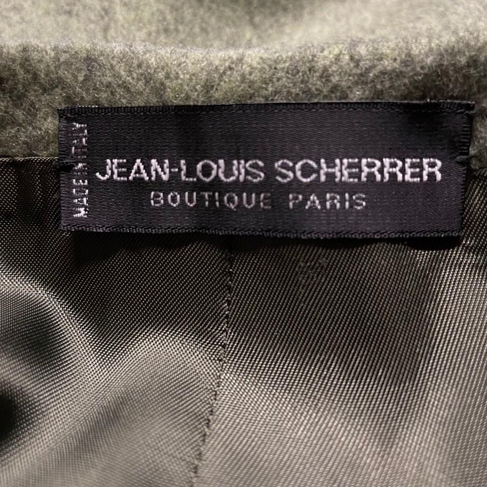 Jean-Louis Scherrer Vintage green shaved wool straight 90s trousers For Sale 4