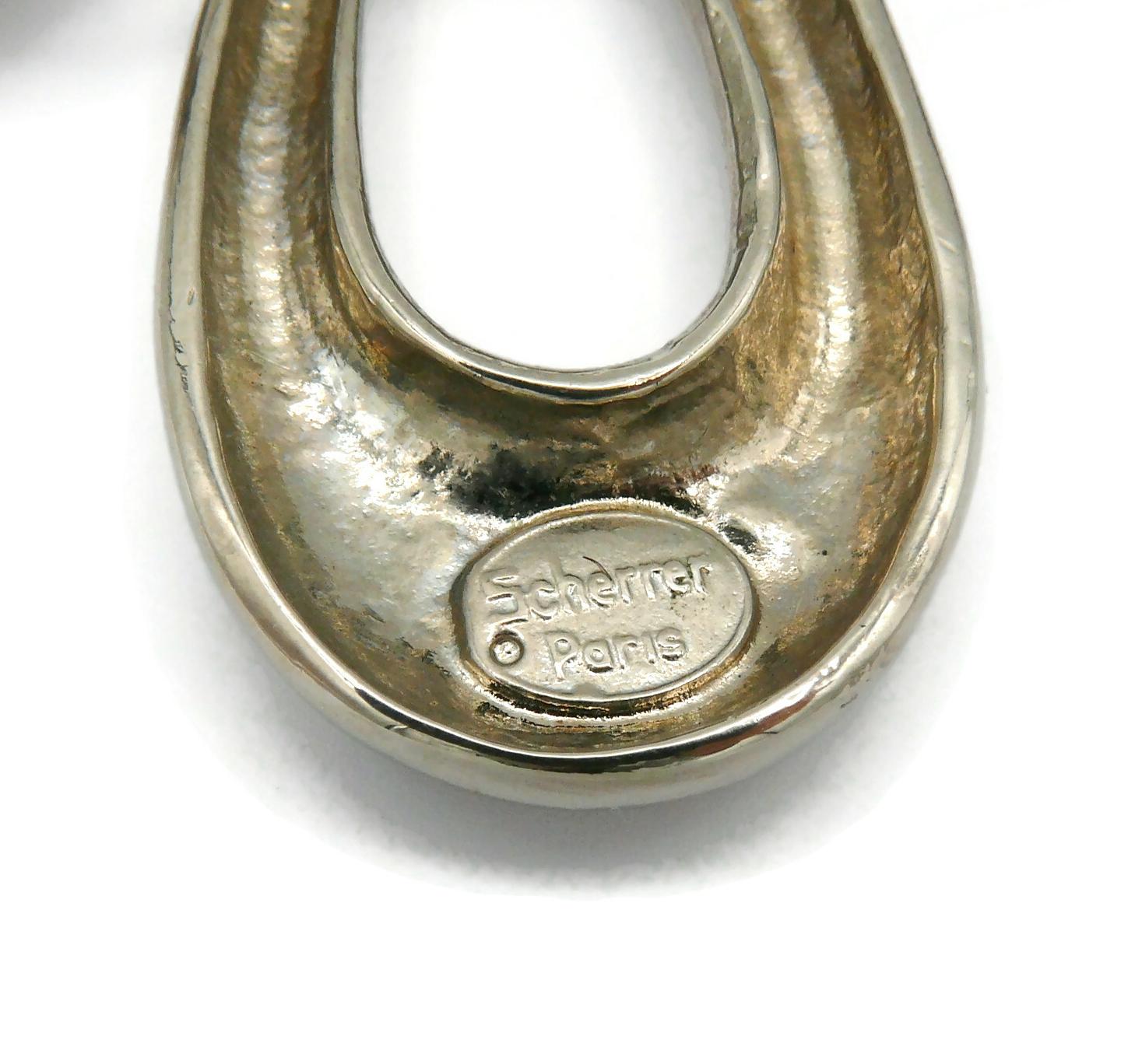 JEAN LOUIS SCHERRER Vintage Massive Jewelled Silver Tone Snake Brooch  For Sale 3