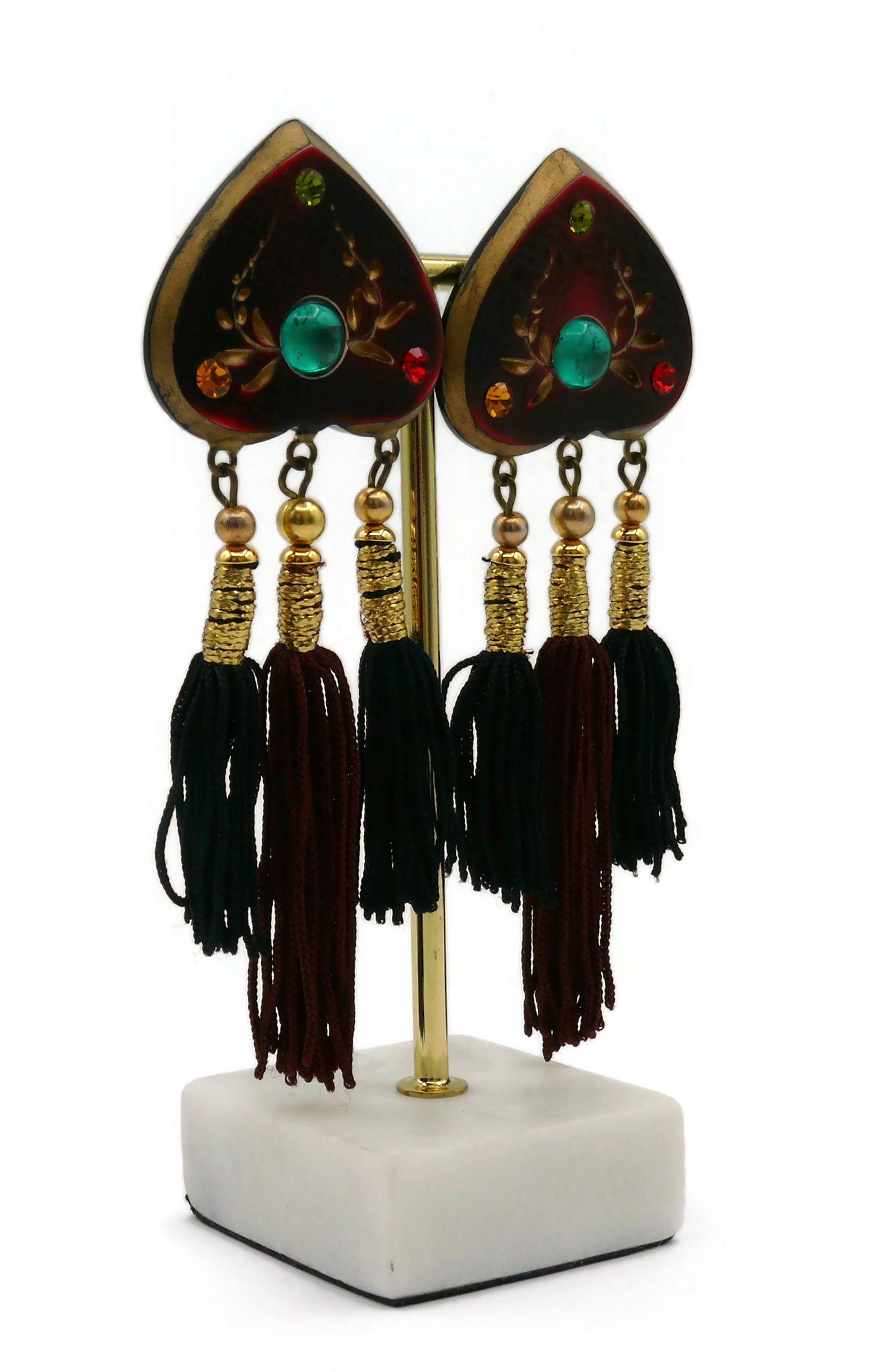 Women's JEAN LOUIS SCHERRER Vintage Russian Inspired Tassel Dangling Earrings For Sale