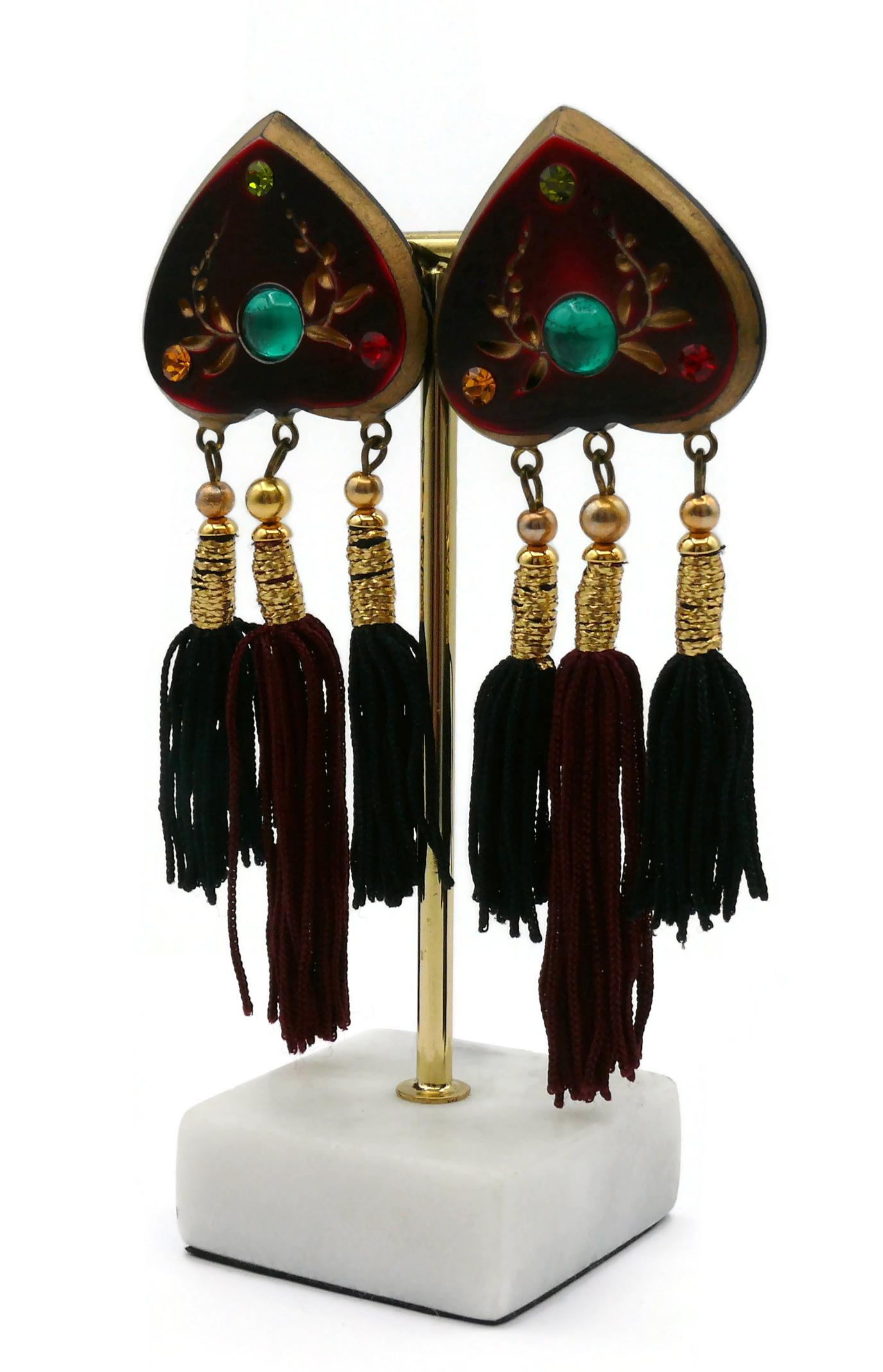 JEAN LOUIS SCHERRER Vintage Russian Inspired Tassel Dangling Earrings For Sale 1