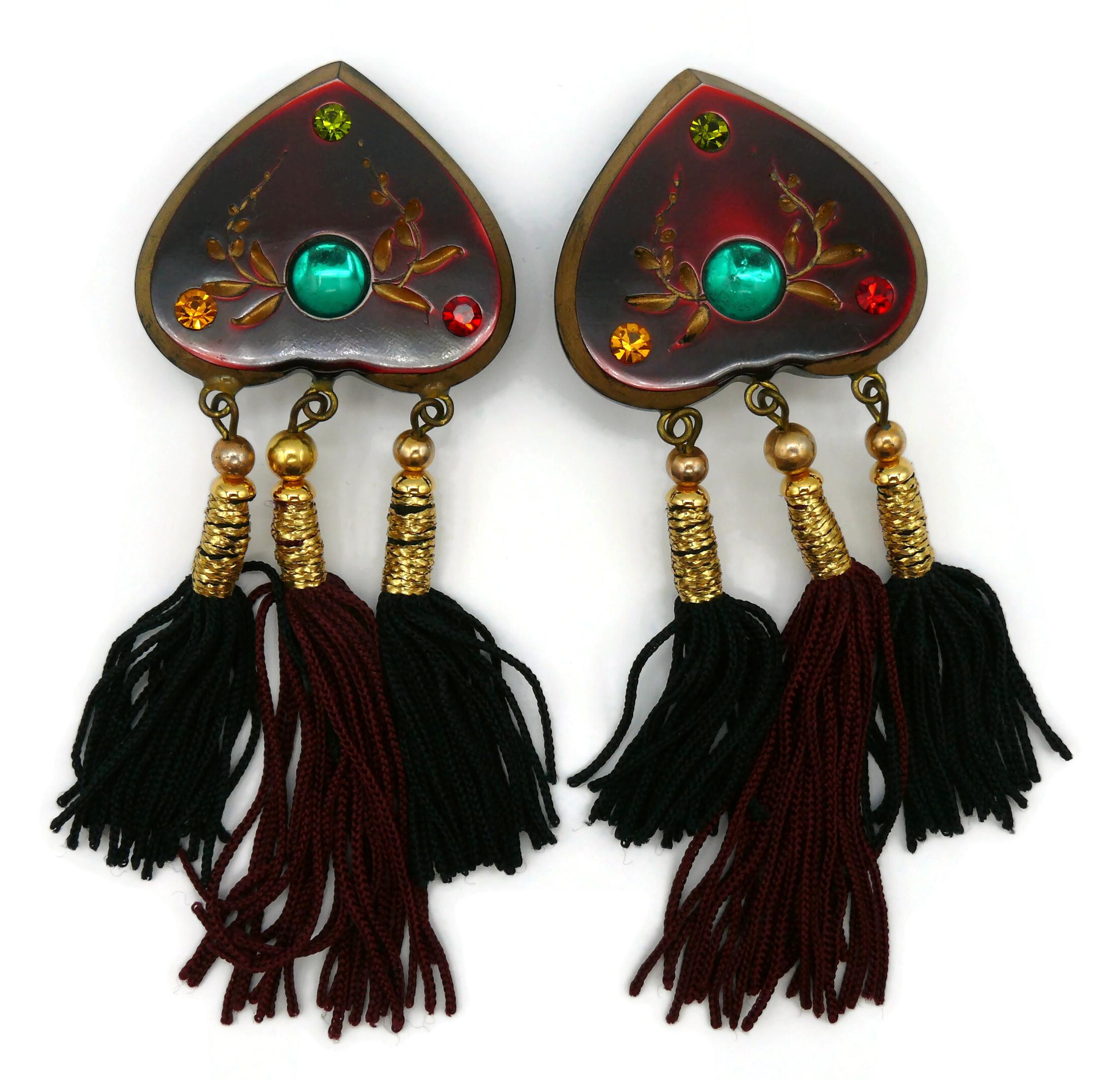 JEAN LOUIS SCHERRER Vintage Russian Inspired Tassel Dangling Earrings For Sale 2