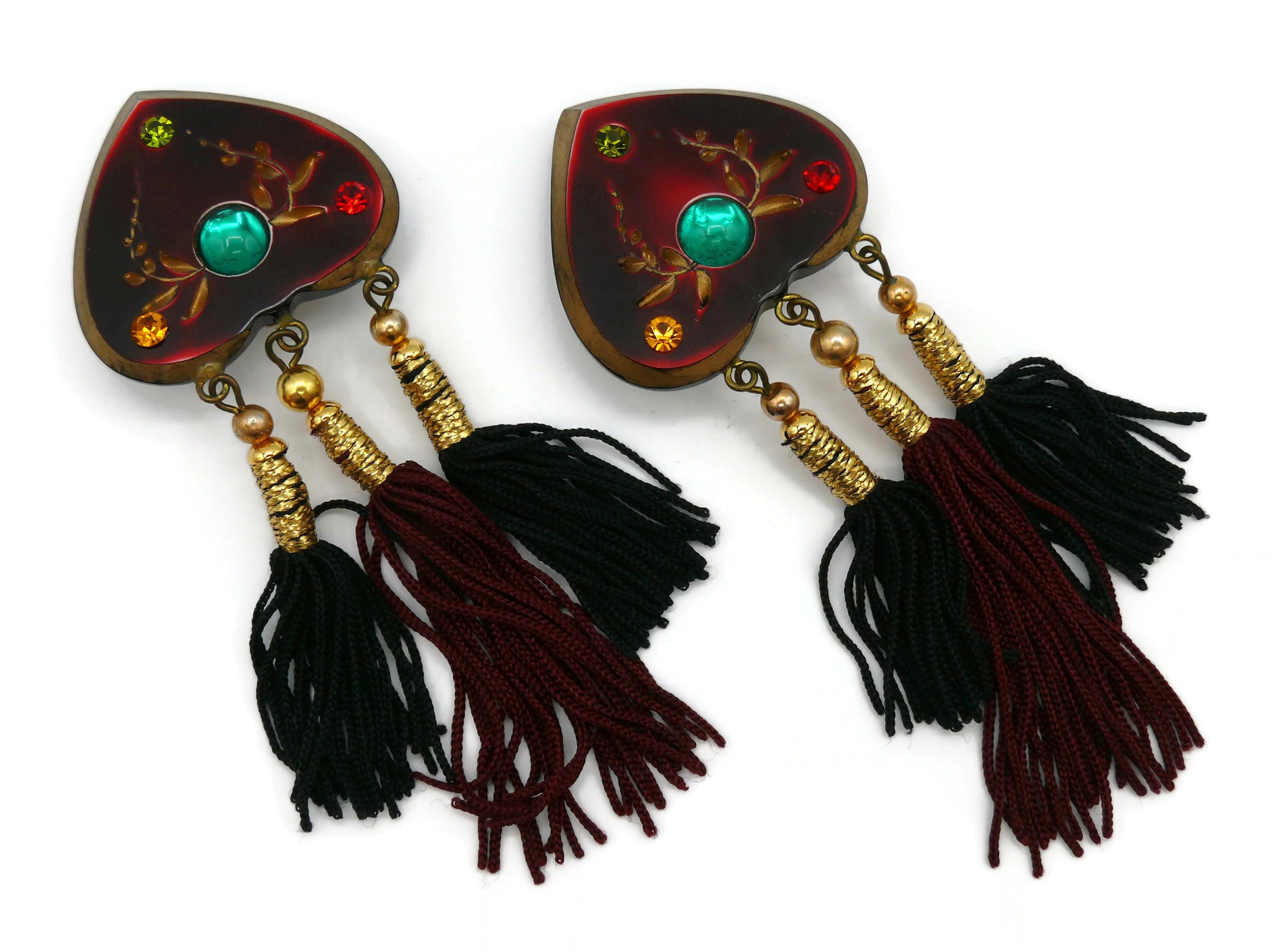 JEAN LOUIS SCHERRER Vintage Russian Inspired Tassel Dangling Earrings For Sale 3