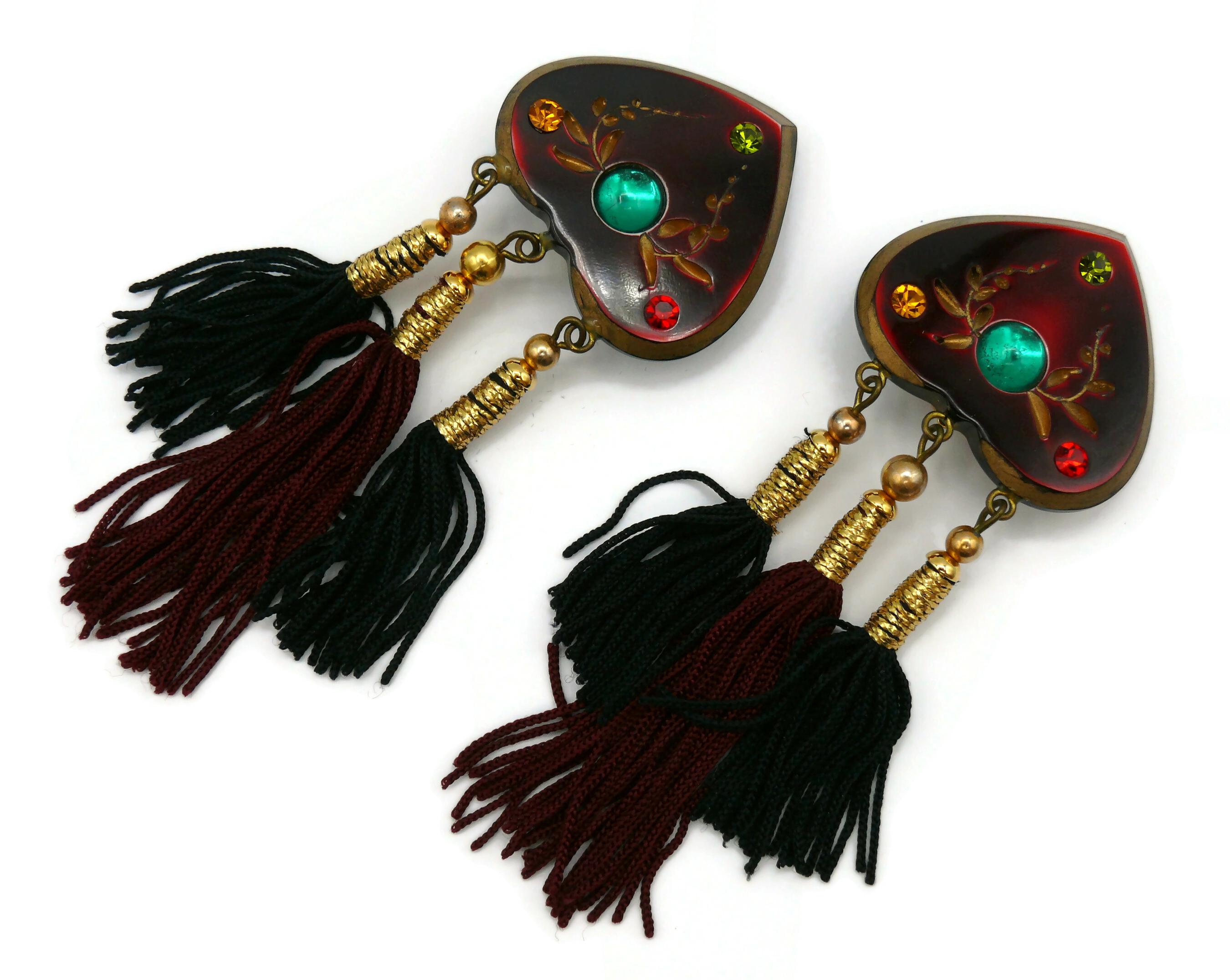 JEAN LOUIS SCHERRER Vintage Russian Inspired Tassel Dangling Earrings For Sale 4