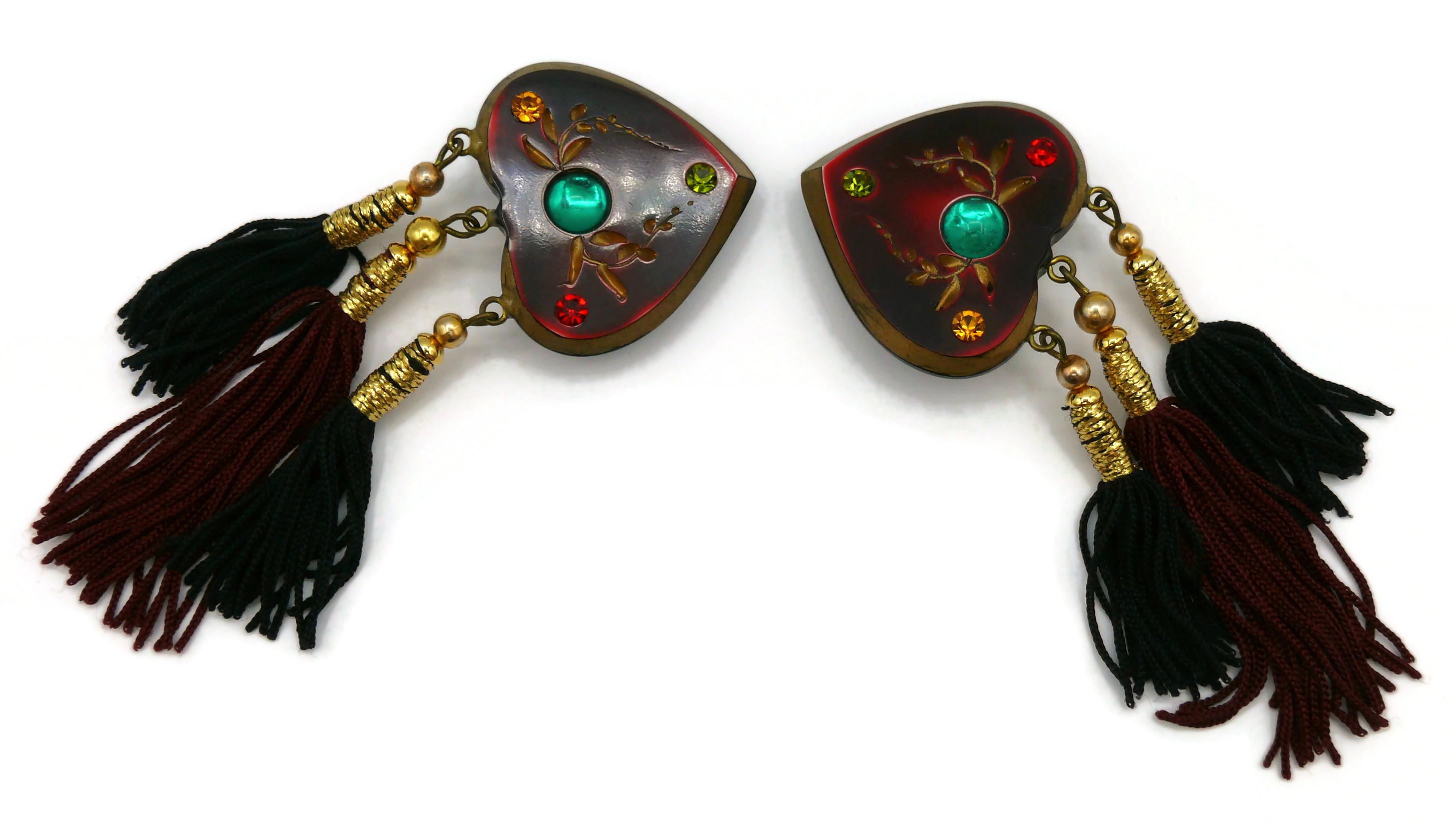 JEAN LOUIS SCHERRER Vintage Russian Inspired Tassel Dangling Earrings For Sale 5
