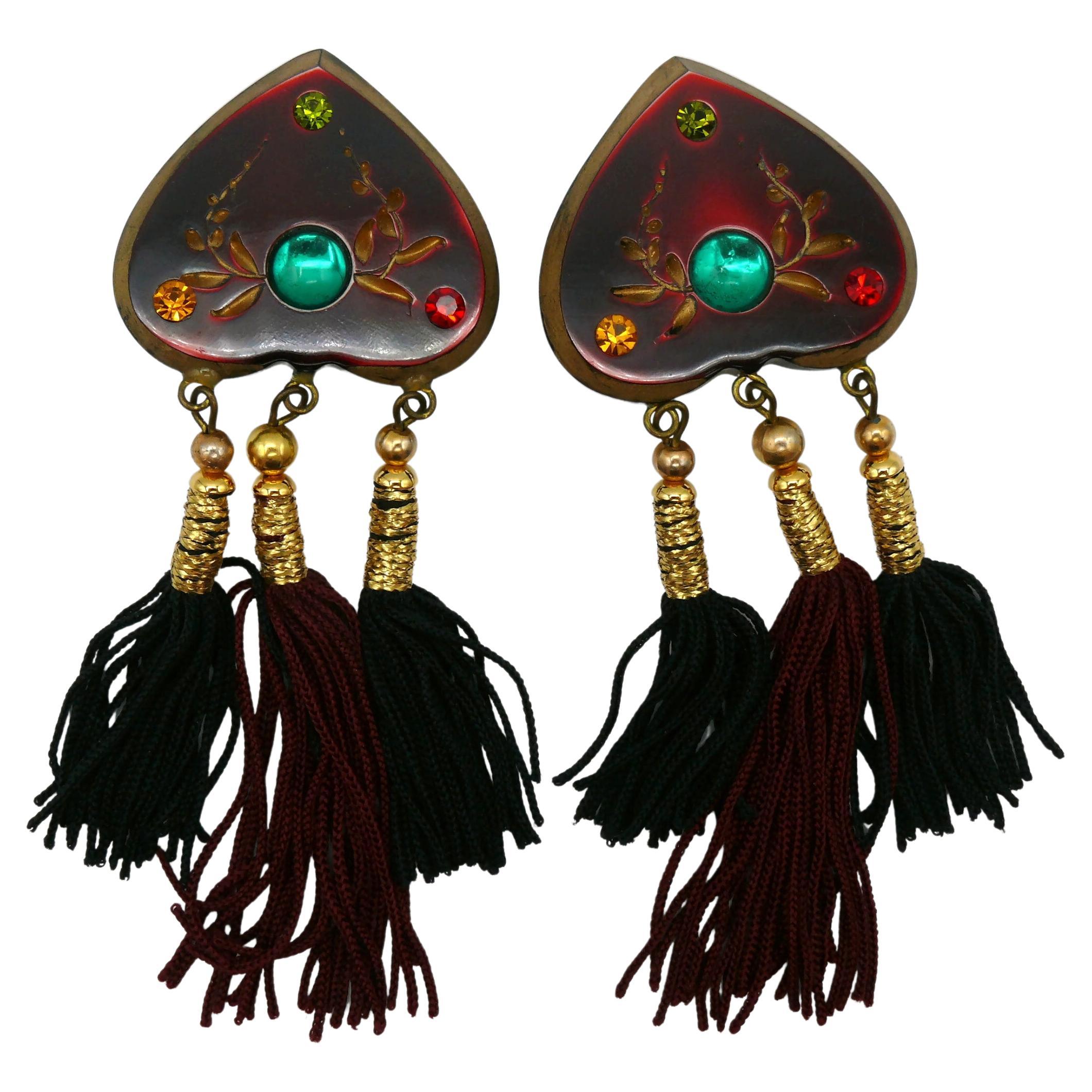 JEAN LOUIS SCHERRER Vintage Russian Inspired Tassel Dangling Earrings For Sale