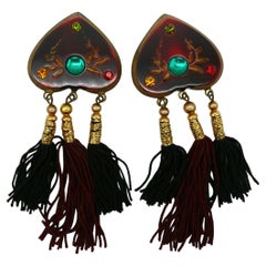 JEAN LOUIS SCHERRER Vintage Russian Inspired Tassel Dangling Earrings
