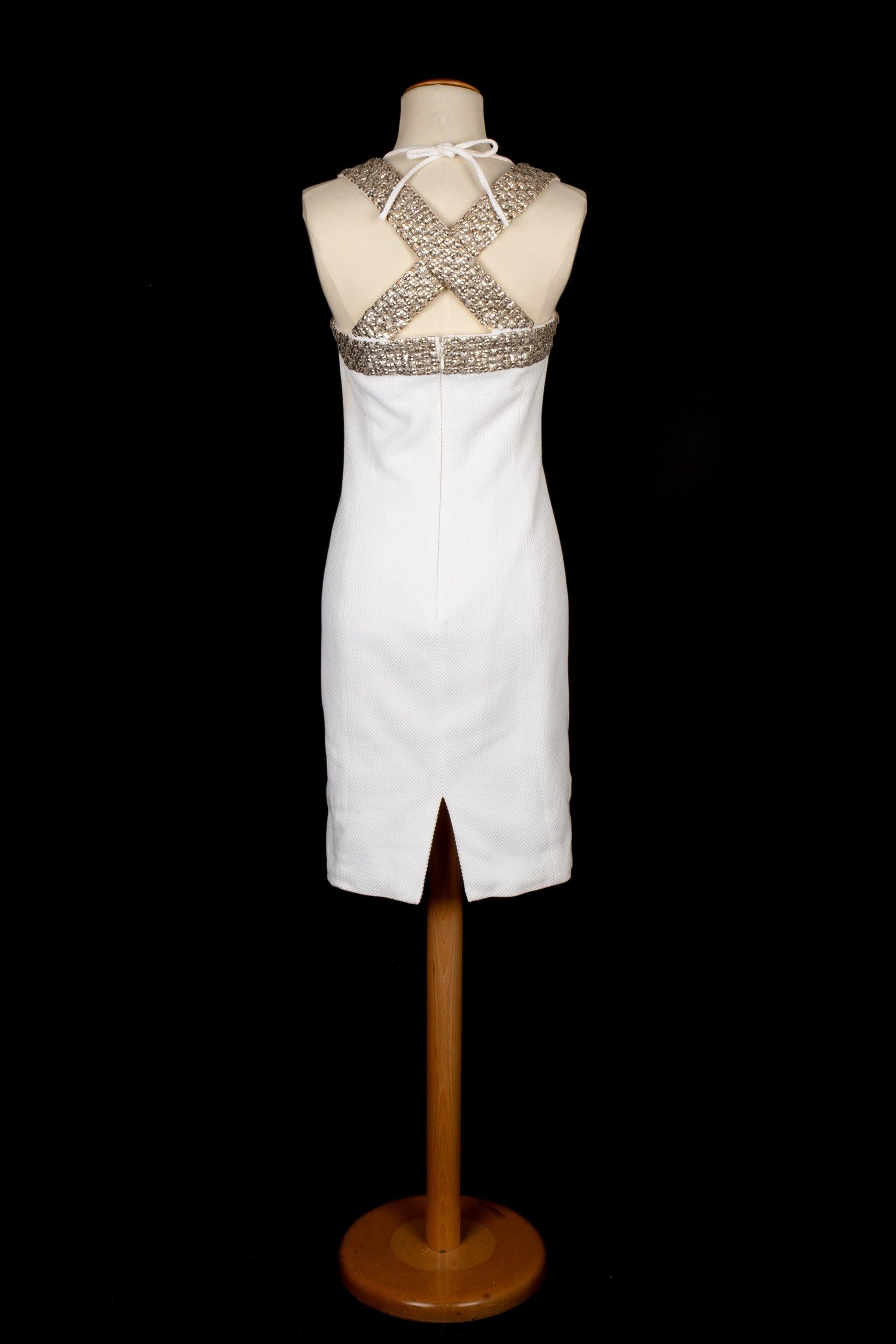 Gray Jean-Louis Scherrer White Cotton Short Dress