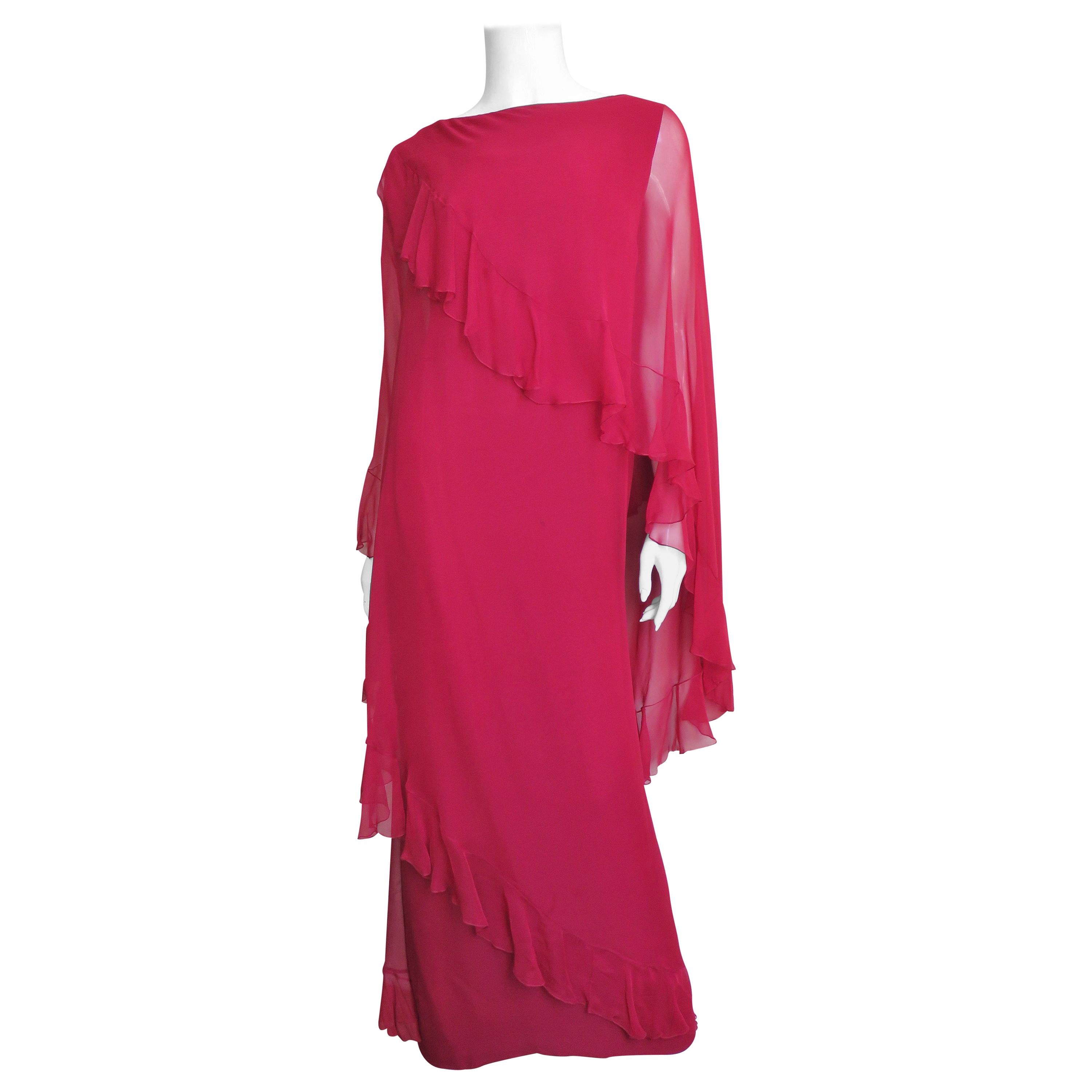 Jean Louis Silk Gown with Draping 1960s