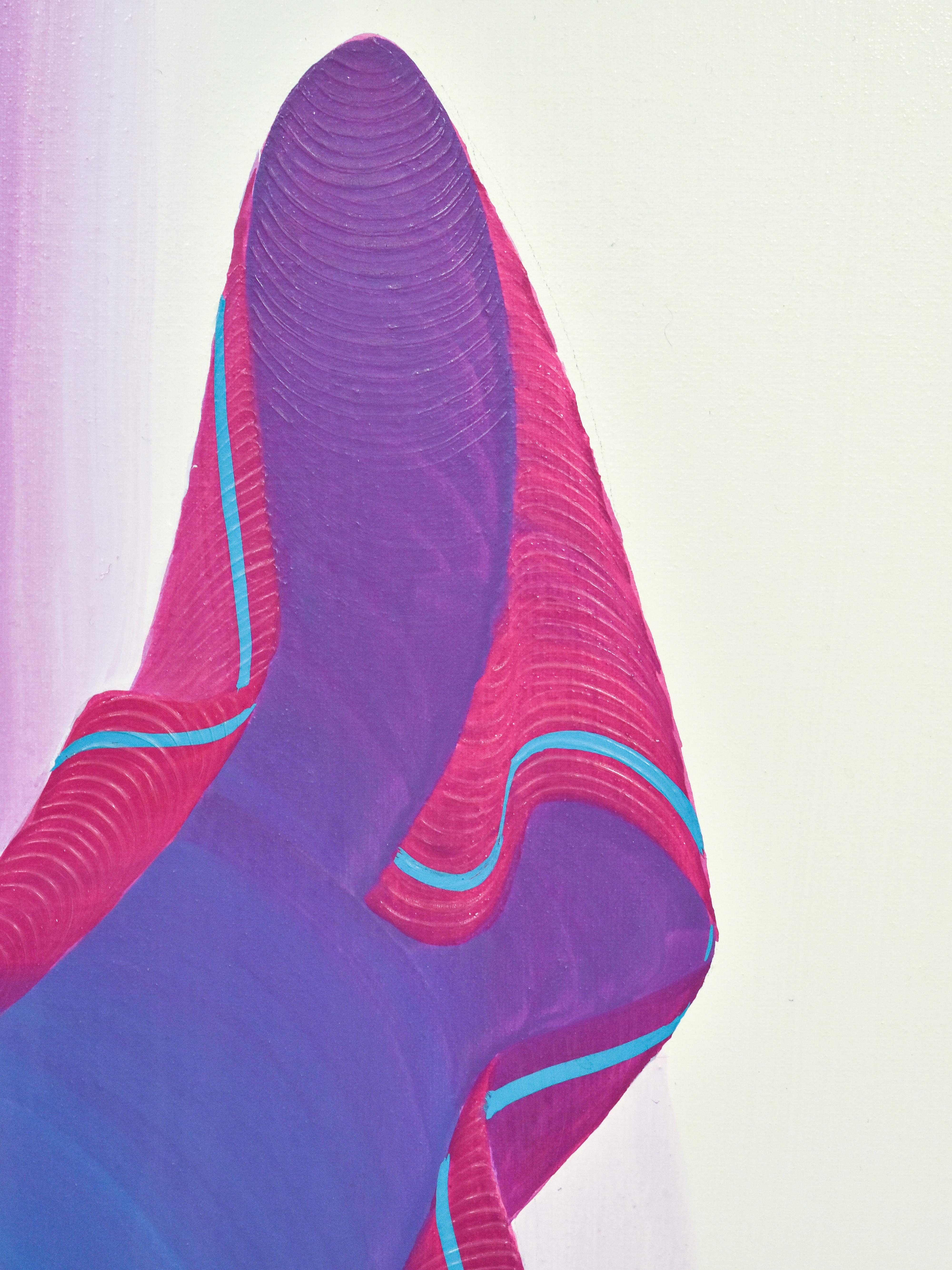 Femme en robe violette - Oil paint on canvas - Jean Loup Gasnier For Sale 1