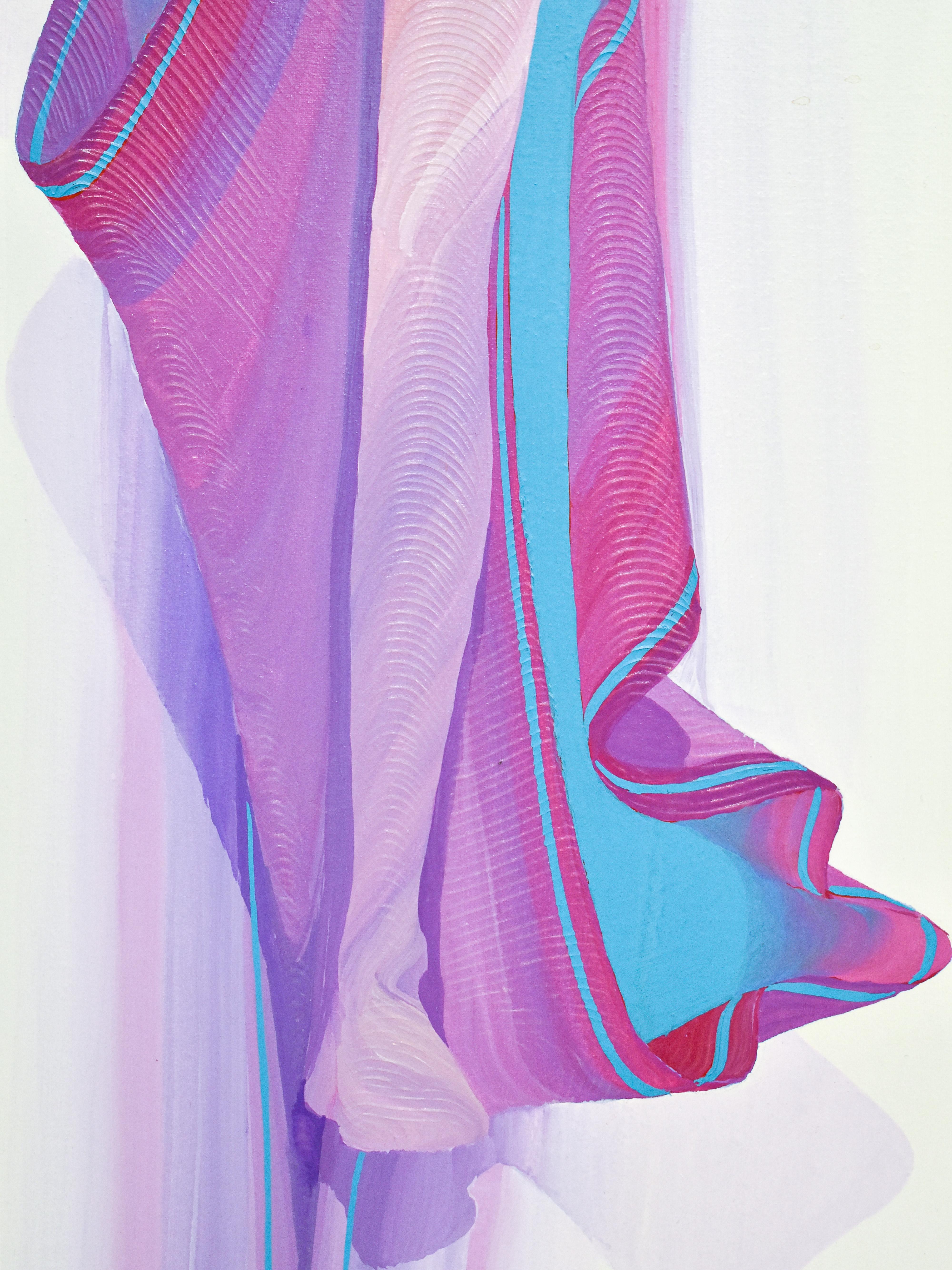 Femme en robe violette - Oil paint on canvas - Jean Loup Gasnier For Sale 2