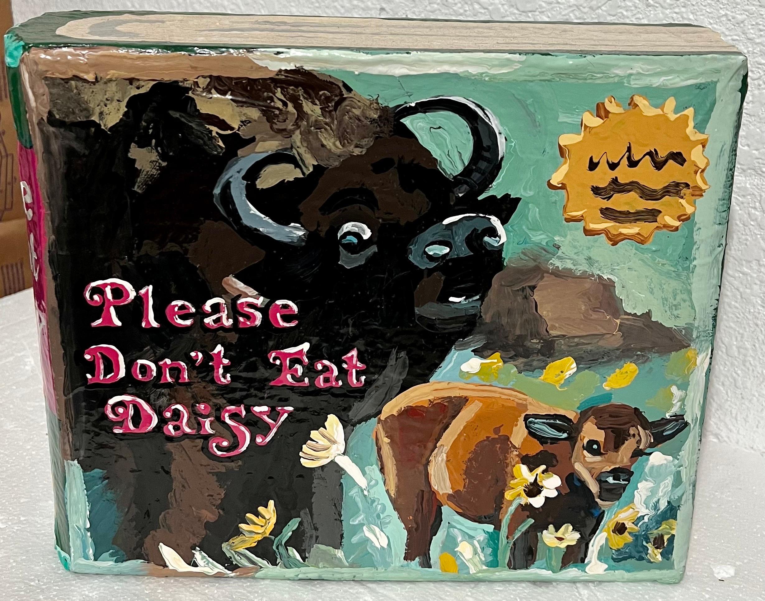 Book Sculpture Paper Mache Enamel Painting Jean Lowe Please Don't Eat Daisy For Sale 12