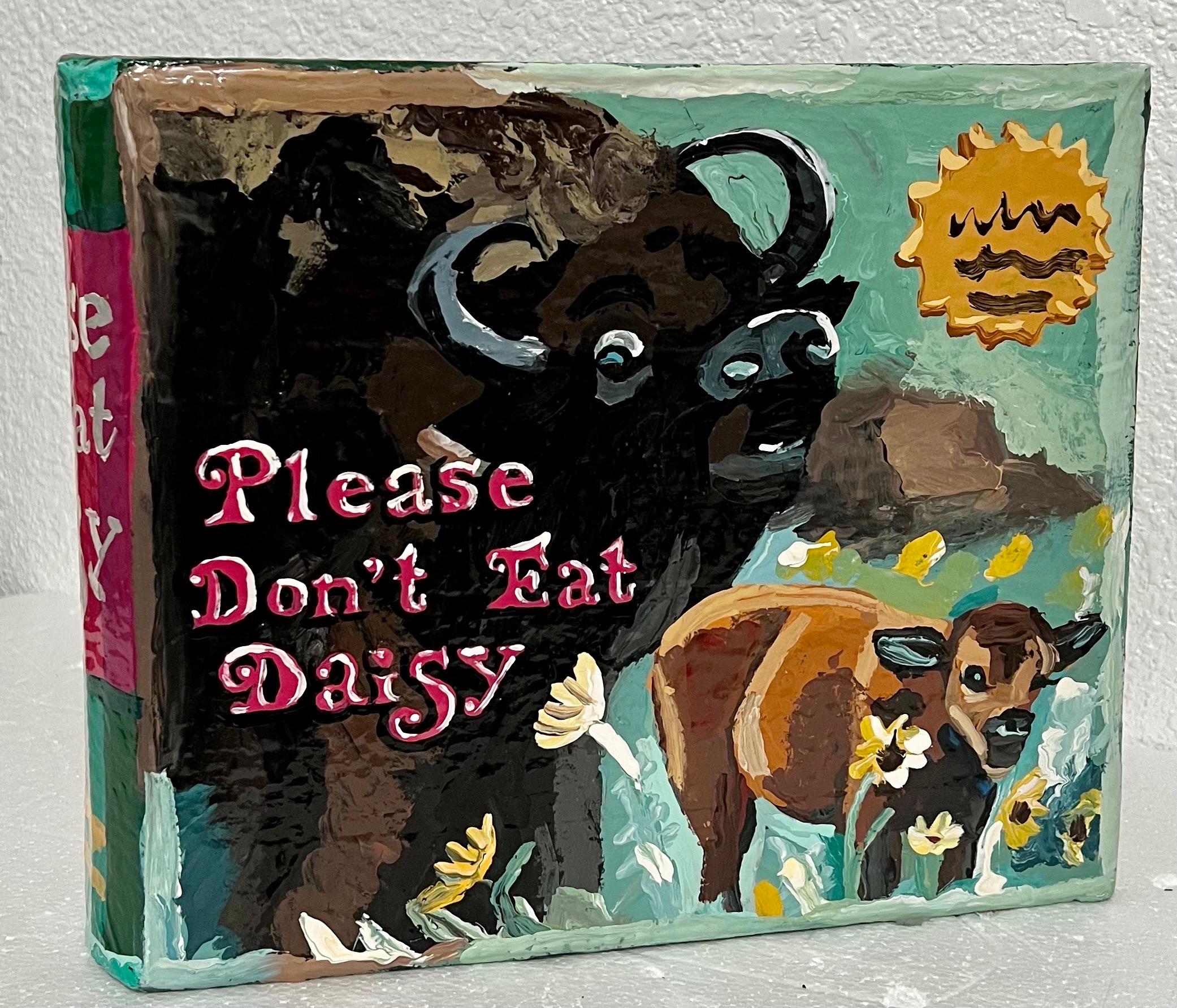 Book Sculpture Paper Mache Enamel Painting Jean Lowe Please Don't Eat Daisy For Sale 13