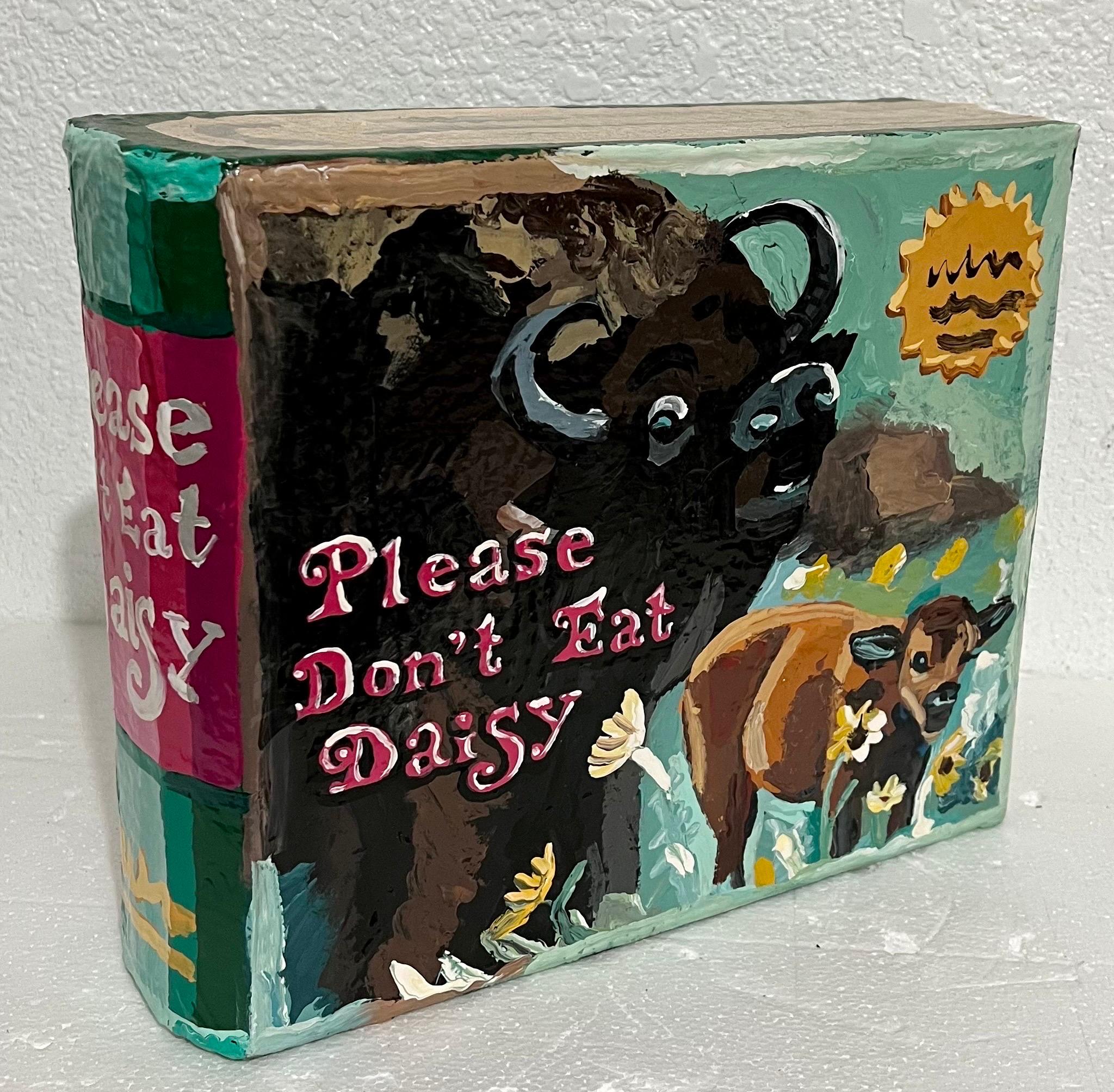 Book Sculpture Paper Mache Enamel Painting Jean Lowe Please Don't Eat Daisy For Sale 14