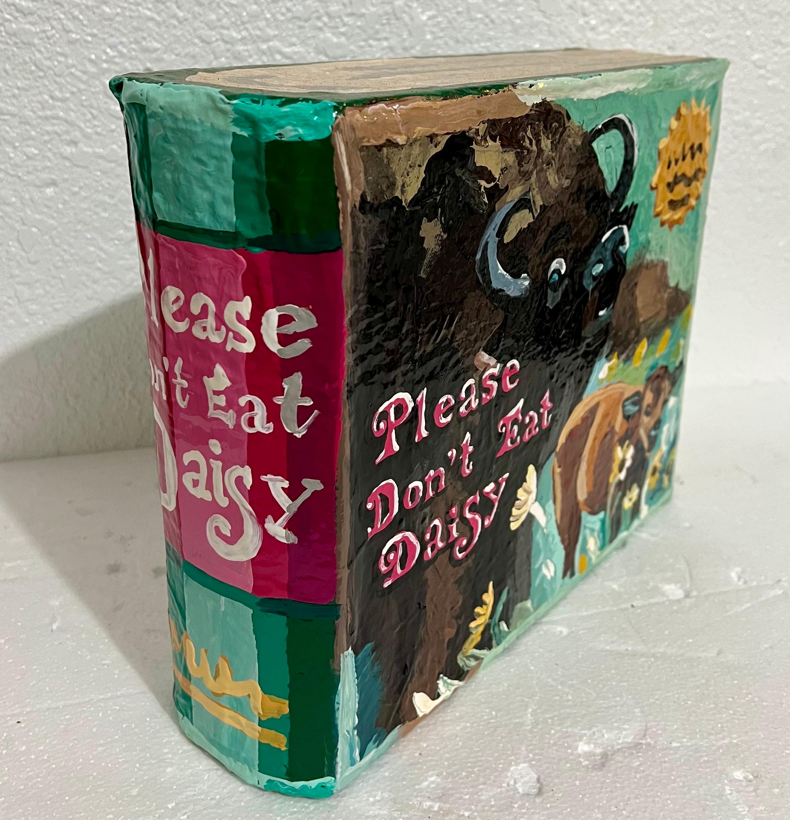 Book Sculpture Paper Mache Enamel Painting Jean Lowe Please Don't Eat Daisy For Sale 15