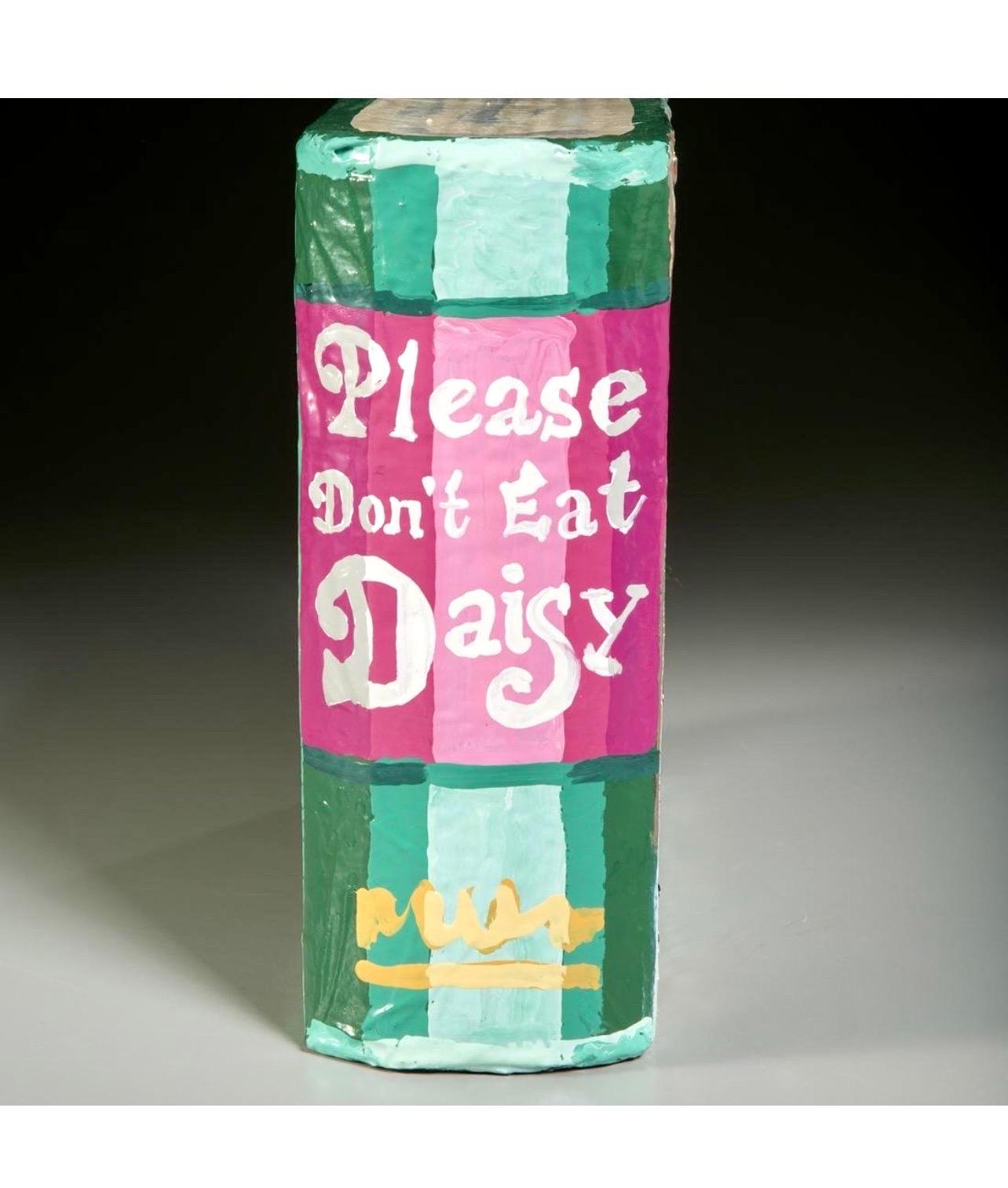 Buch-Skulptur Papier Mache Emaille-Gemälde Jean Lowe Please Don't Eat Daisy im Angebot 1
