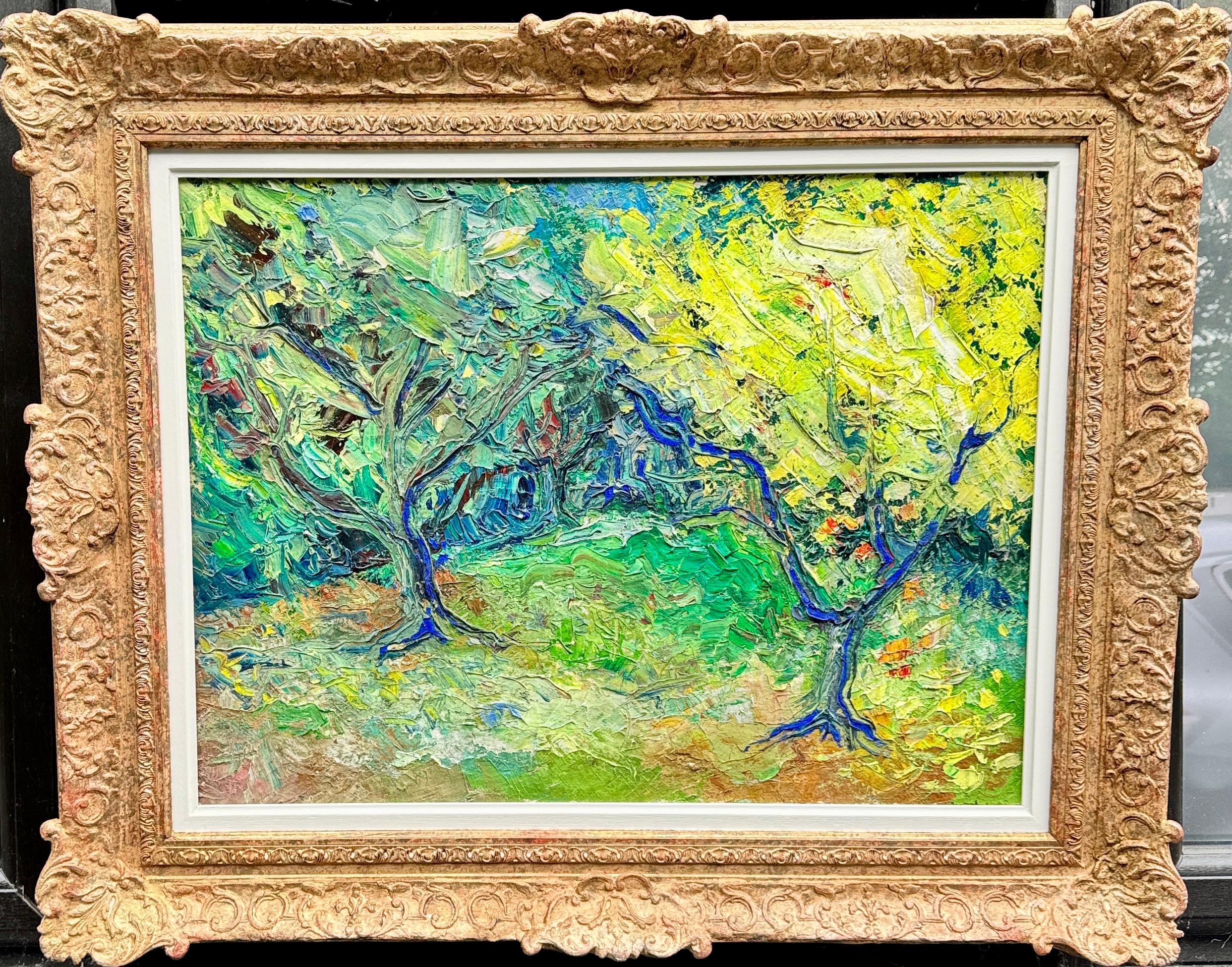 French mid century Impressionist landscape of Olive trees in the Côte d'Azur