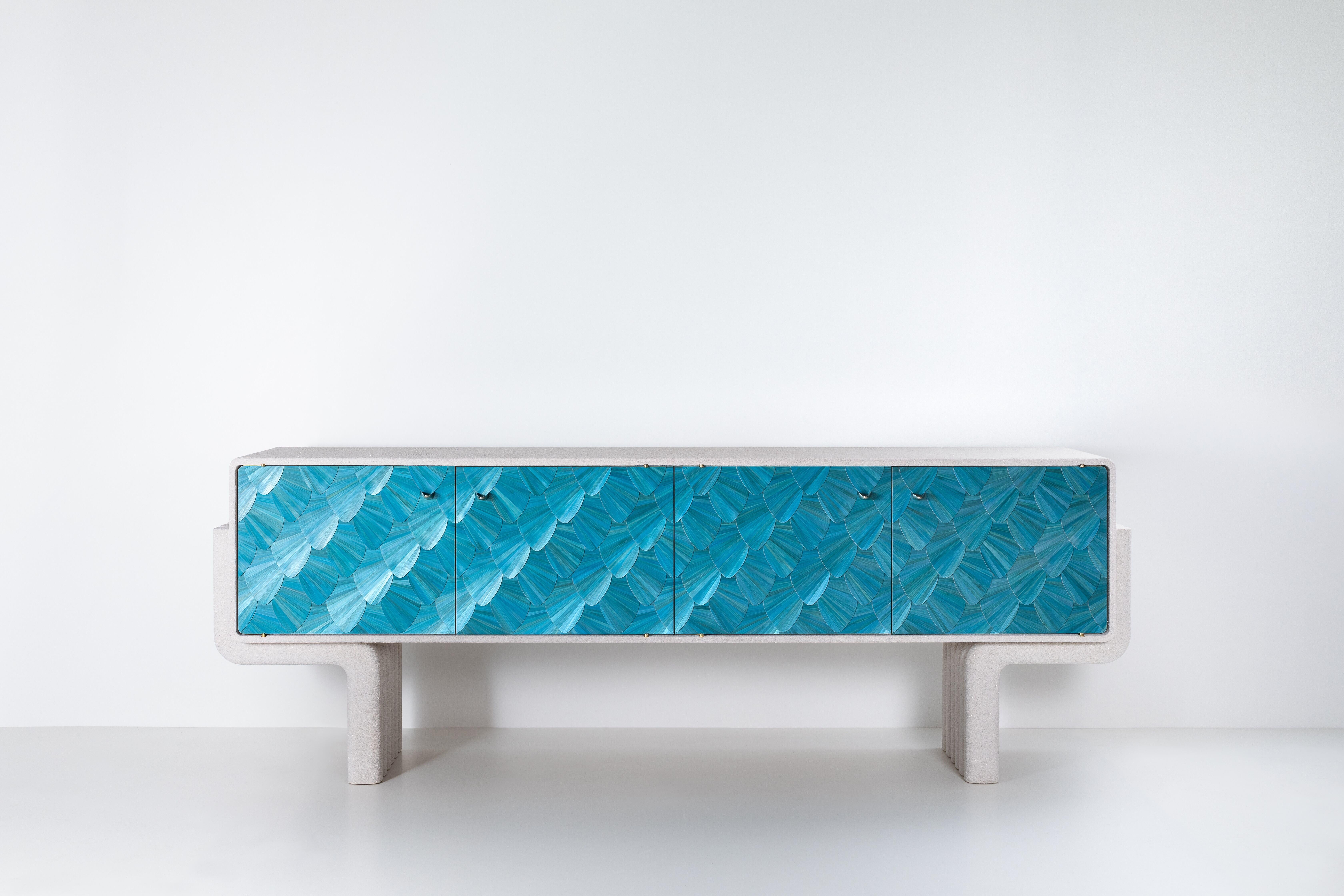 Quartz Jean-Luc Le Mounier, Cabinet Blanche, meuble à 4 portes, France, 2021 en vente