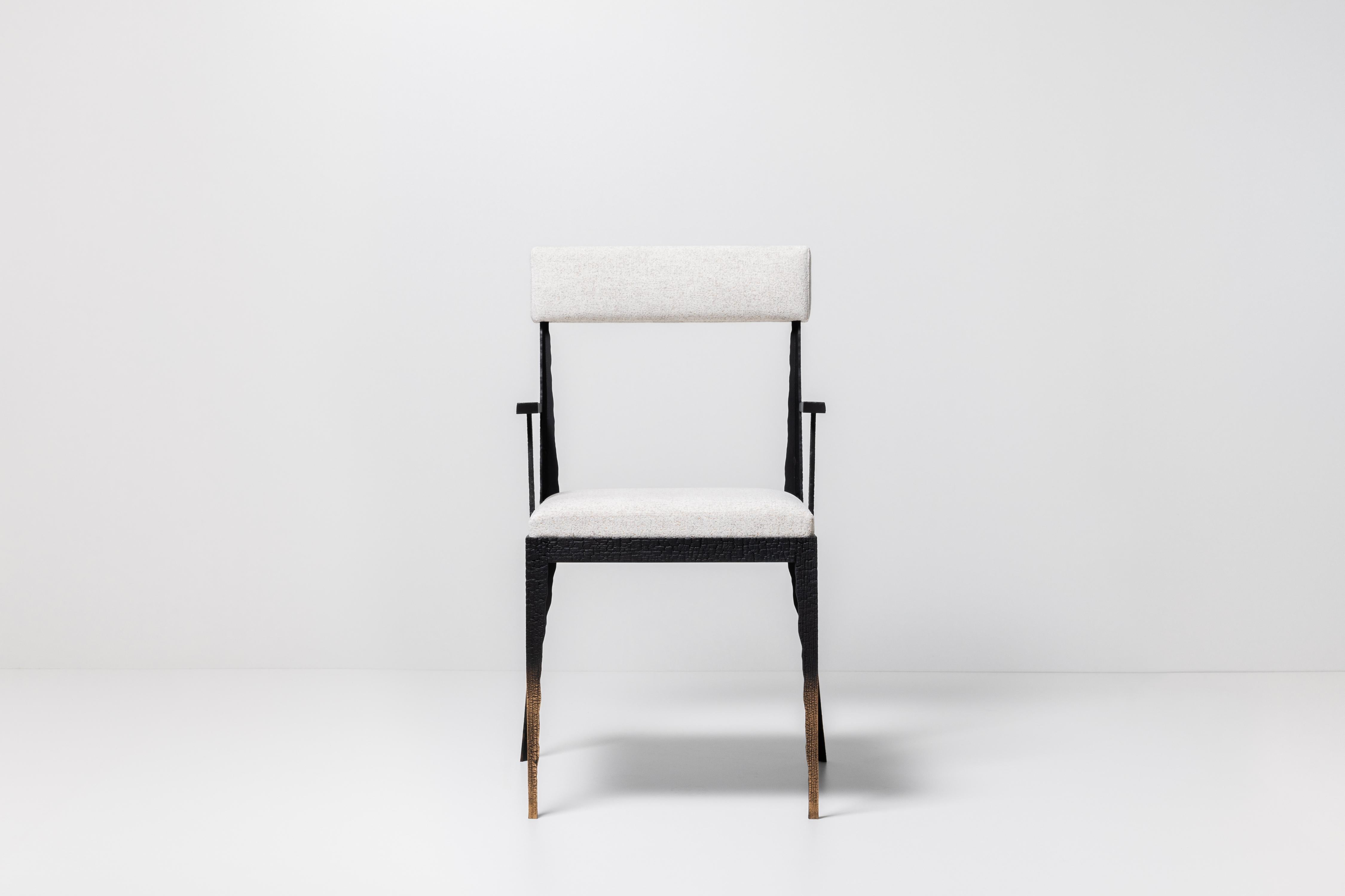 Bronze Jean-Luc Le Mounier, Empreinte, fauteuil de salle à manger contemporain, France, 2023. en vente